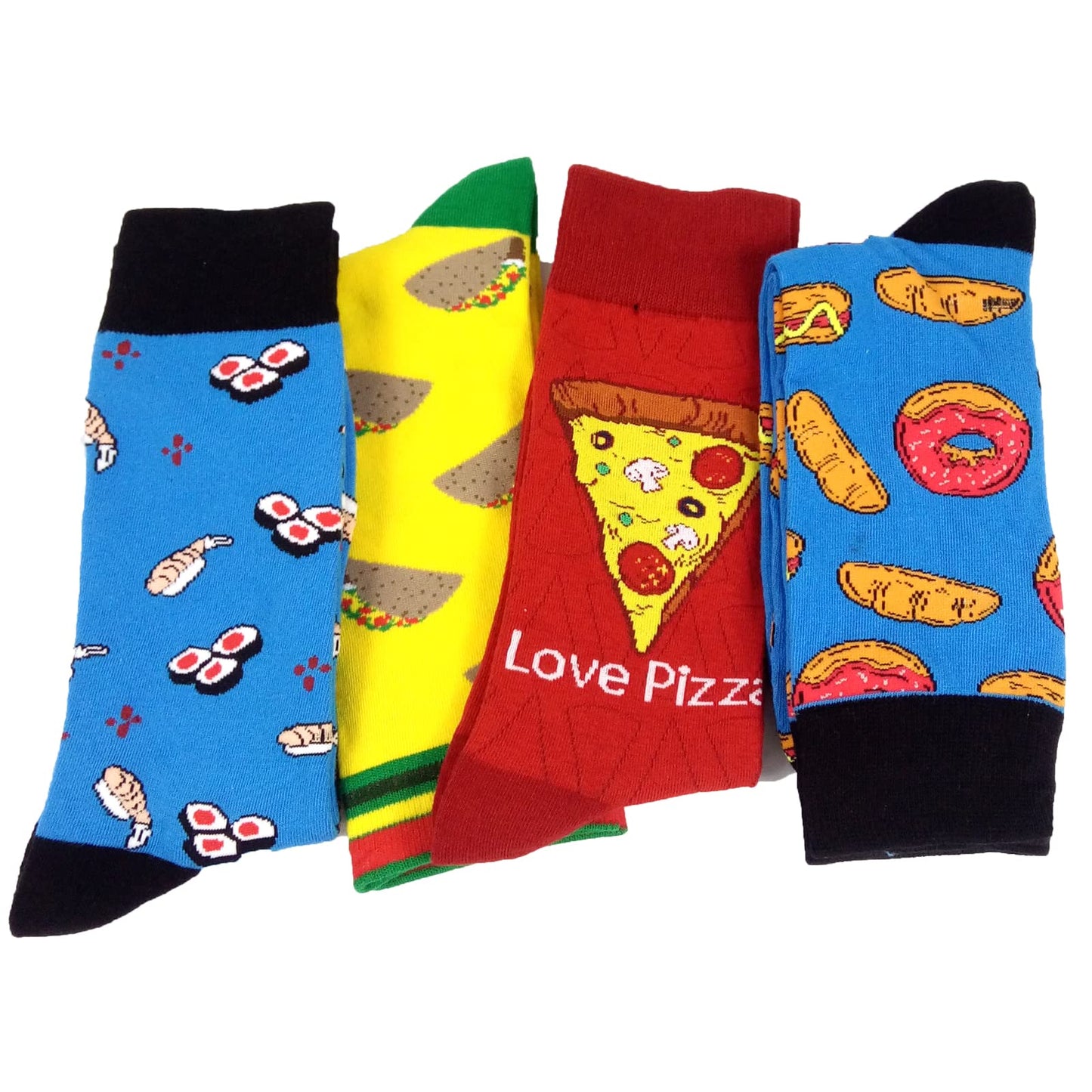 HSELL Mens Fun Patterned Dress Socks Funny Novelty Crazy Design Cotton Socks Gift for Men