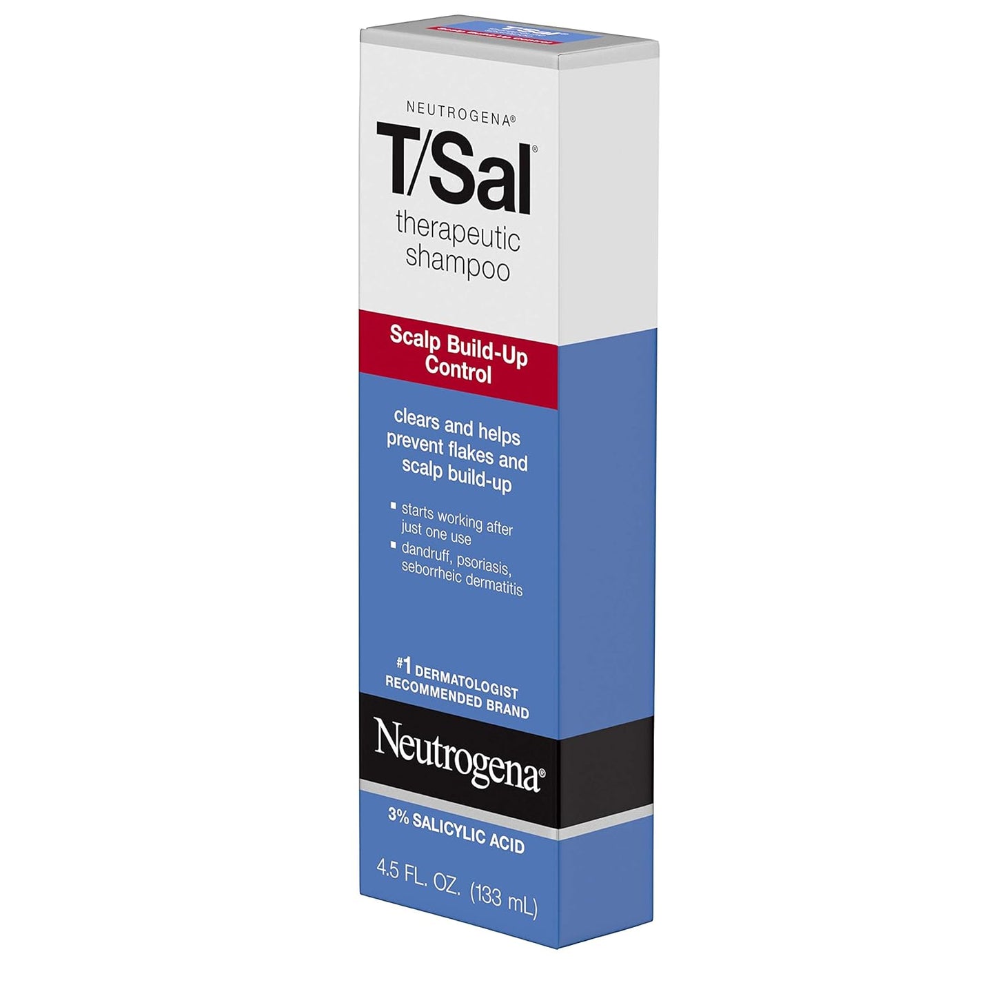 Neutrogena T/Sal Therapeutic Shampoo for Scalp Build-Up Control with Salicylic Acid, Scalp Treatment for Dandruff, Scalp Psoriasis & Seborrheic Dermatitis Relief, 4.5 fl. oz