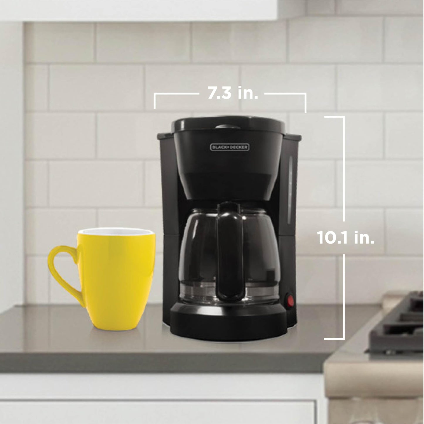 BLACK+DECKER 12-Cup Coffee Maker with Easy On/Off Switch, Easy Pour, Non-Drip Carafe with Removable Filter Basket, Black