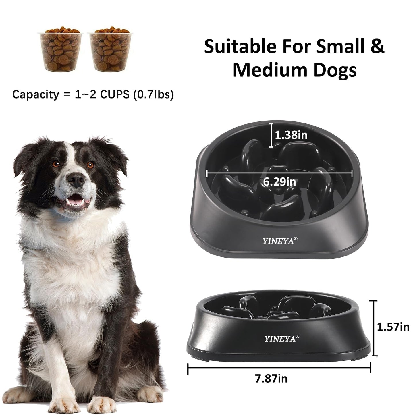 Slow Feeder Dog Bowls Small Breed, Dog Slow Feeder Bowl, Dog Food Bowls Slow Feeder, Small Dog Bowl Slow Feeder, Dog Puzzle Feeder Bowls, Dog Bowls Small Size Dog, Slow Eating Dog Bowl 1~2Cups