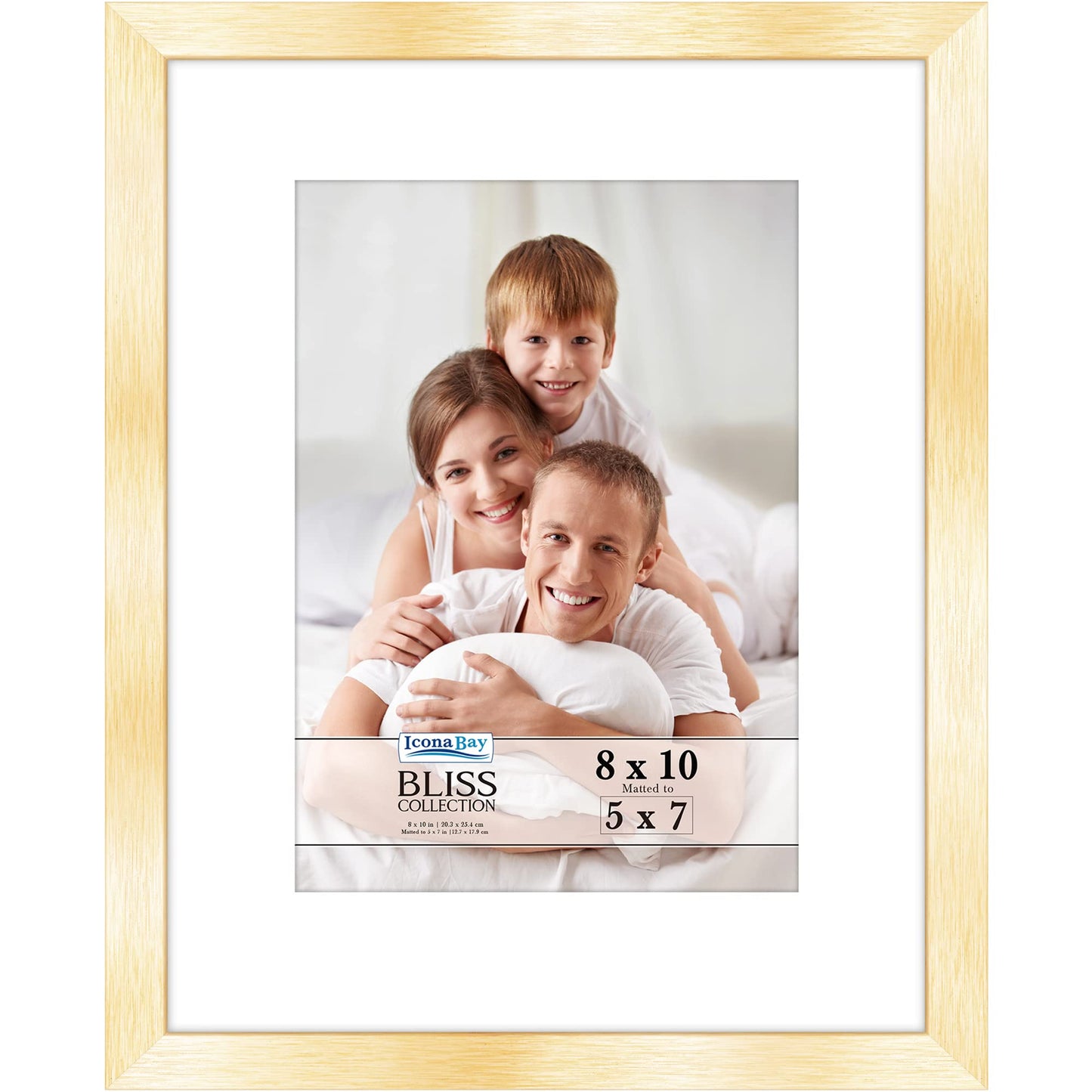 Icona Bay 5x7 Black Picture Frame, Modern Style Wood Composite Frame, Table Top or Wall Mount, Bliss Collection