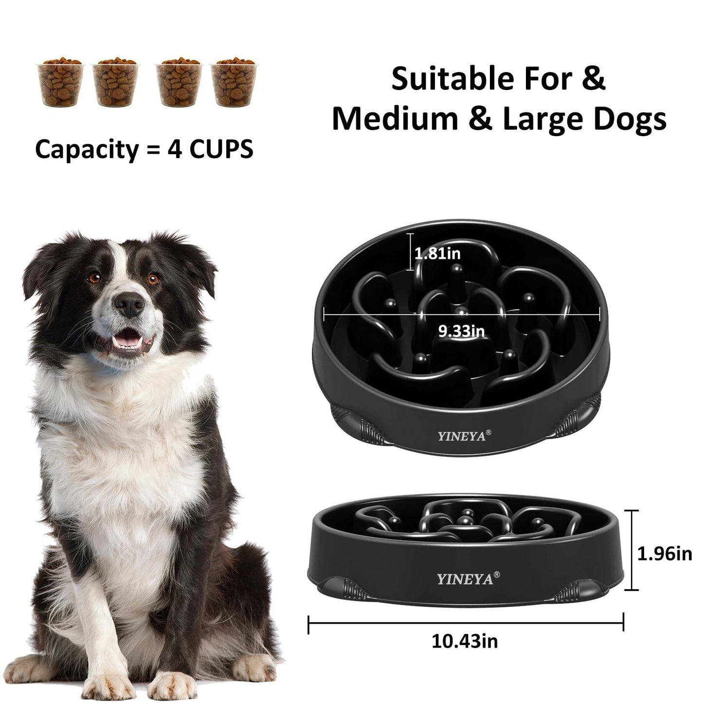 Slow Feeder Dog Bowls Small Breed, Dog Slow Feeder Bowl, Dog Food Bowls Slow Feeder, Small Dog Bowl Slow Feeder, Dog Puzzle Feeder Bowls, Dog Bowls Small Size Dog, Slow Eating Dog Bowl 1~2Cups