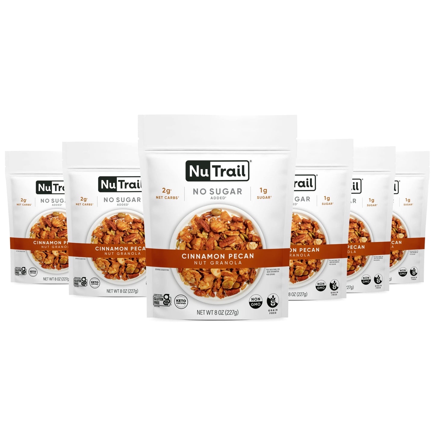 NuTrail Nut Granola Cereal, Cinnamon Pecan, No Sugar Added, Gluten Free, Grain Free, Keto, Low Carb, Healthy Breakfast 8 oz. 1 Count