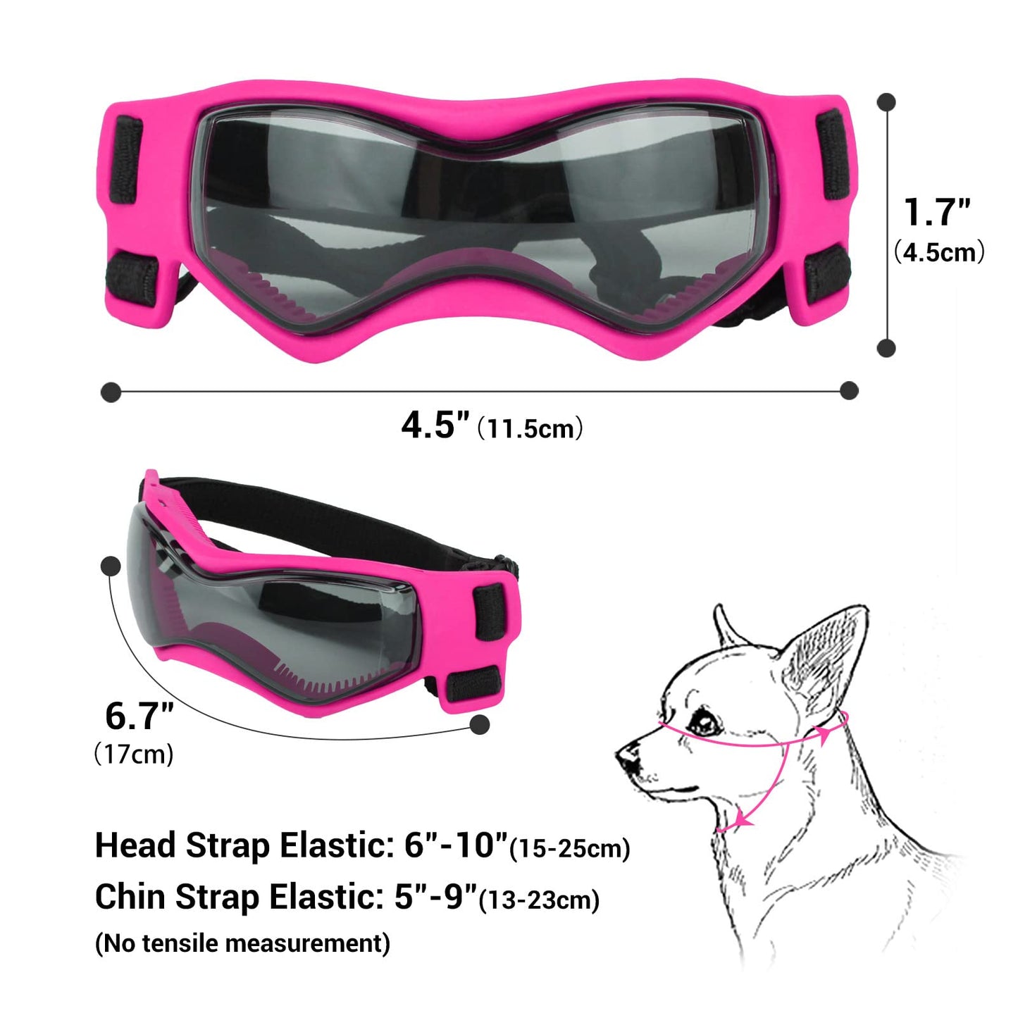 PETLESO Dog Goggles Small Breed, Dog Sunglasses for Small Breed UV Protection Eyewear for Small Dog Outdoor Riding Driving, Small Black