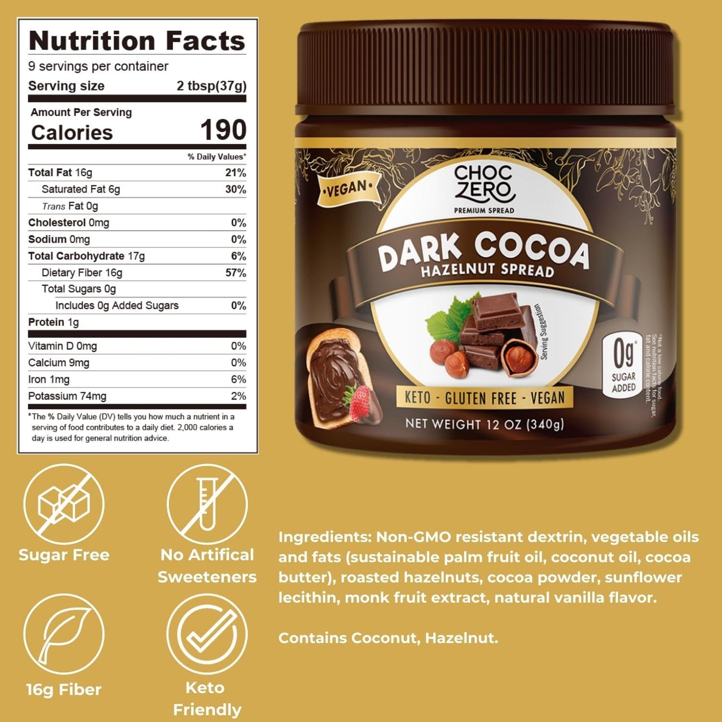 ChocZero Keto Cookie Butter Spread - No Sugar Added, Gluten Free, Low Carb Speculoos, Biscuit, Keto Friendly, Nut Butter Alternative, Dessert Hummus, Naturally Sweetened with Monk Fruit (1 jar, 12 oz)