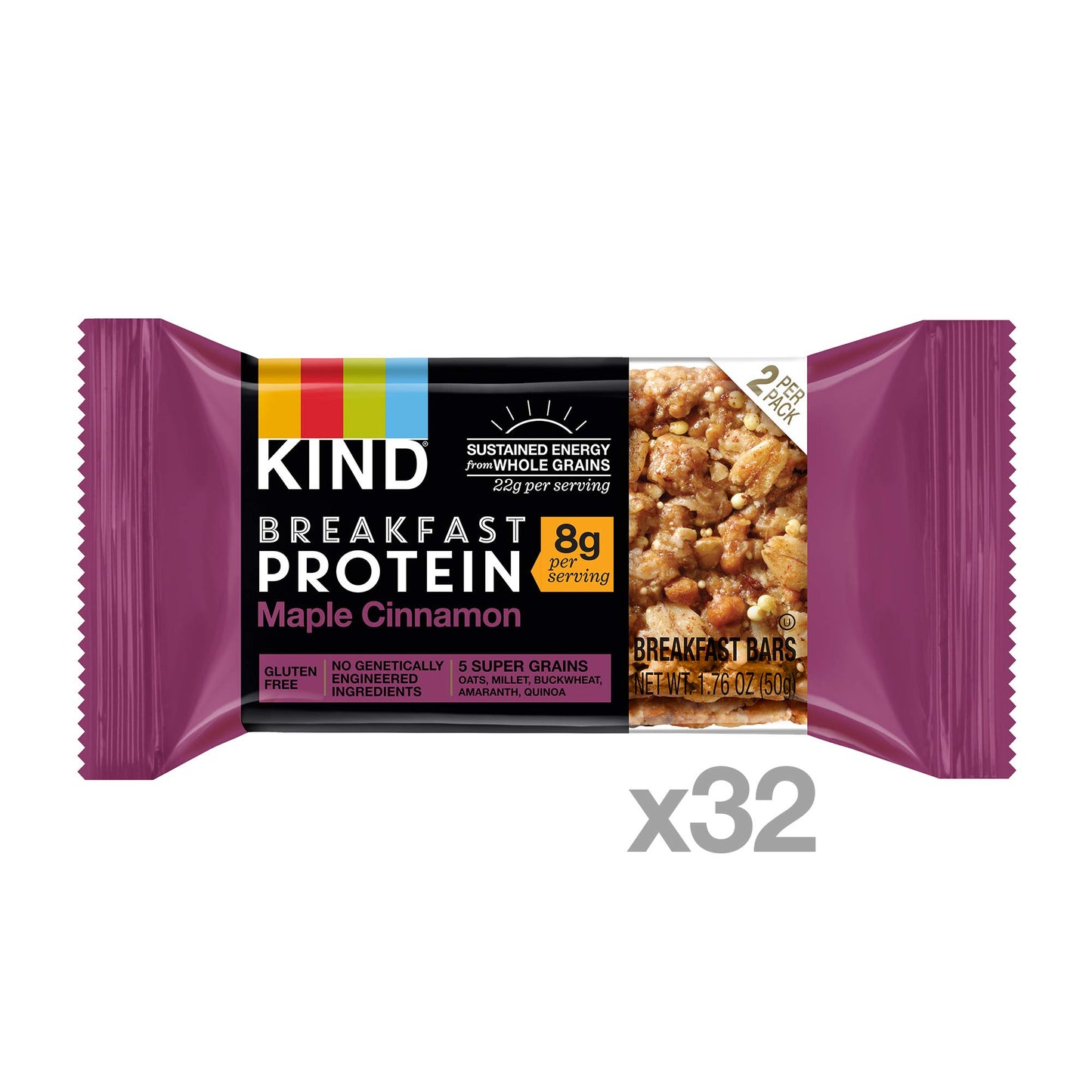 KIND Breakfast, Healthy Snack Bar, Almond Butter, Gluten Free Breakfast Bars, 8g Protein, 1.76 OZ Packs (6 Count)