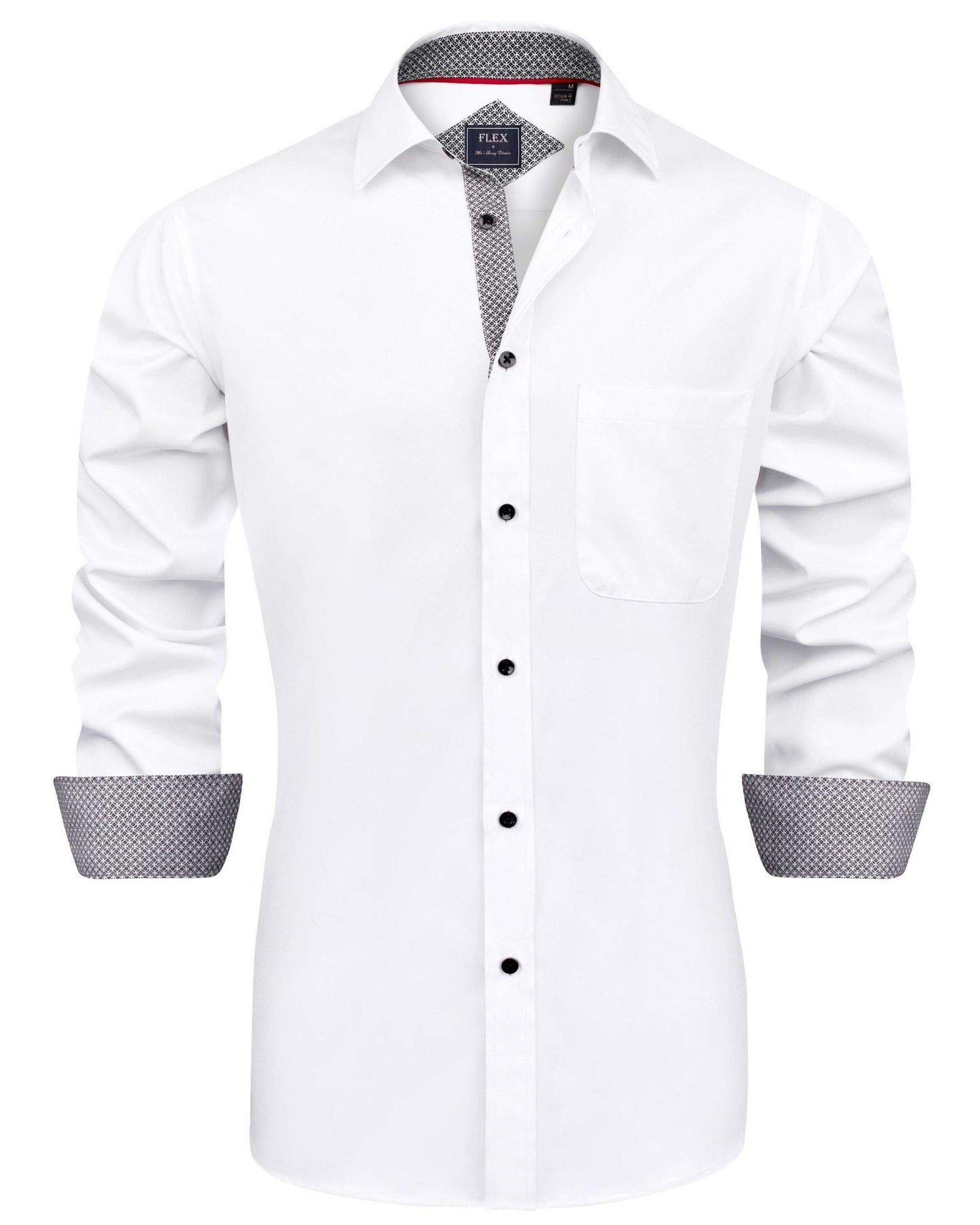 J.VER Men's Casual Long Sleeve Stretch Dress Shirt Wrinkle-Free Regular Fit Button Down Shirts