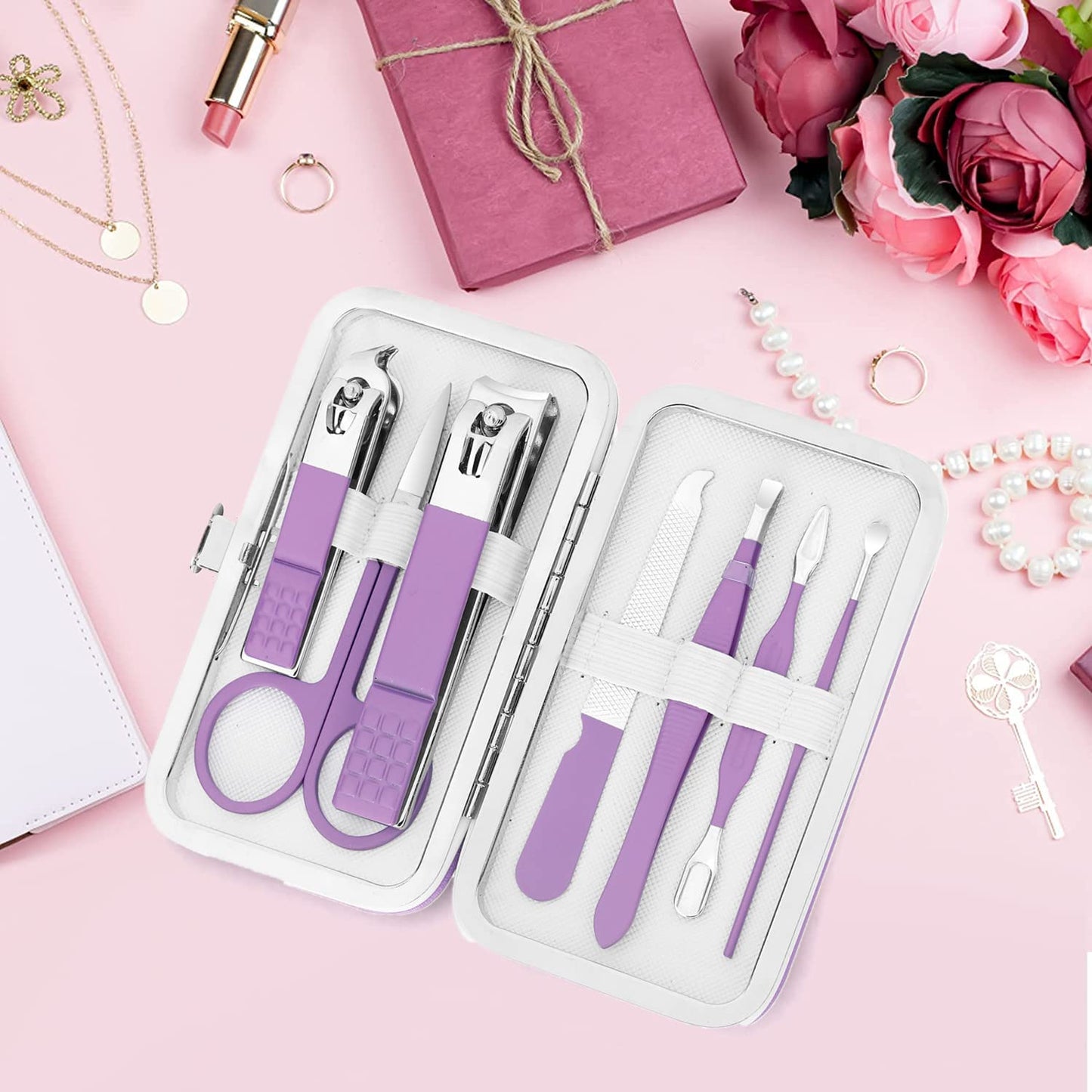 Manicure Set Personal Care Nail Clipper Kit Manicure Professional Pedicure Set Mens Accessories Personal Care Set Grooming Kit Fathers Gift for Men Husband Boyfriend Parent