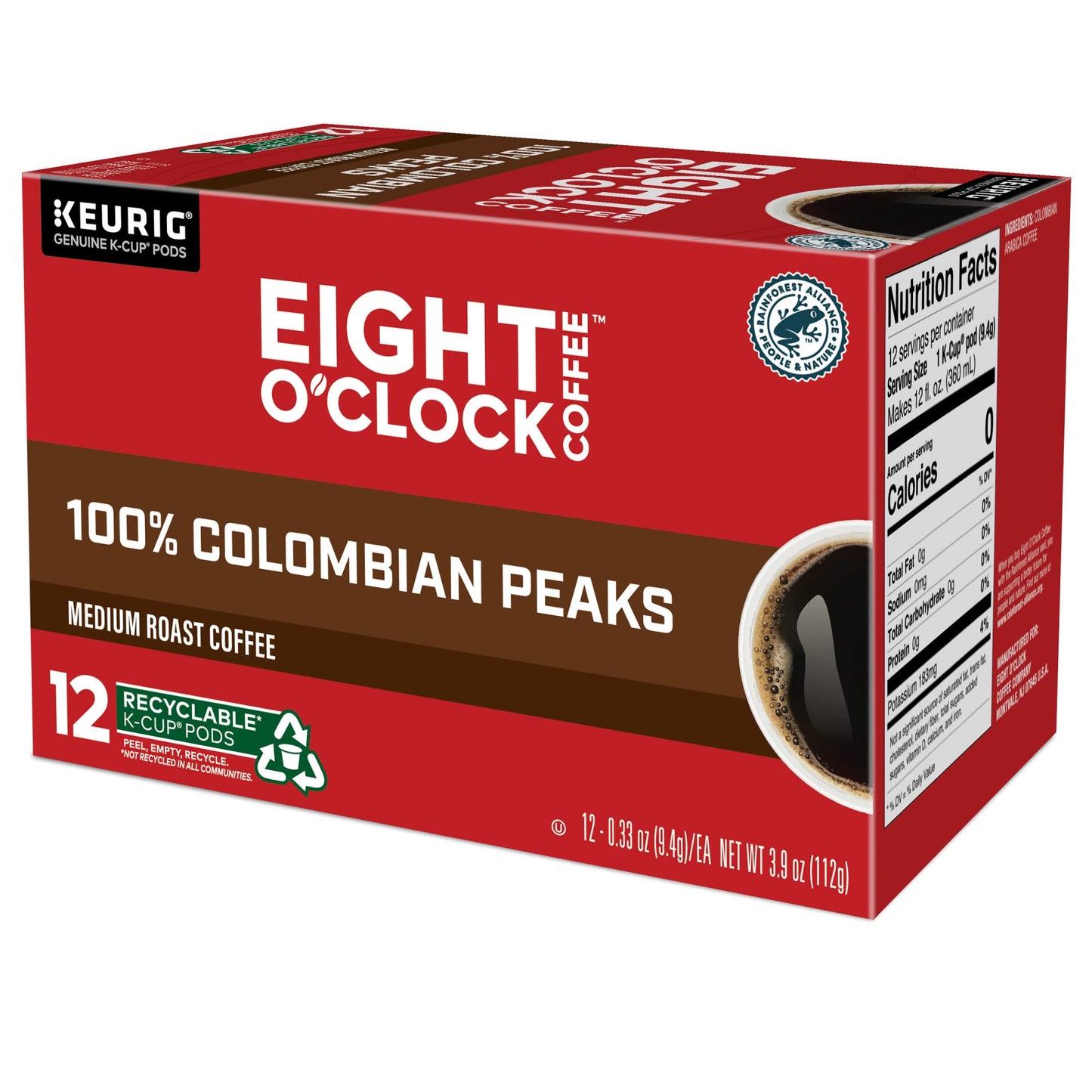 Eight O'Clock Coffee The Original Keurig Single-Serve K-Cup Pods, Medium Roast Coffee, 96 Count (4 Packs of 24)