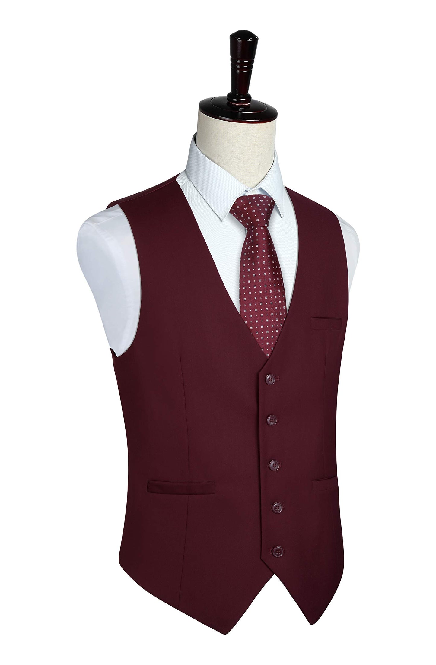 HISDERN Men's Suit Vest Business Formal Dress Waistcoat Vest with 3 Pockets for Suit or Tuxedo