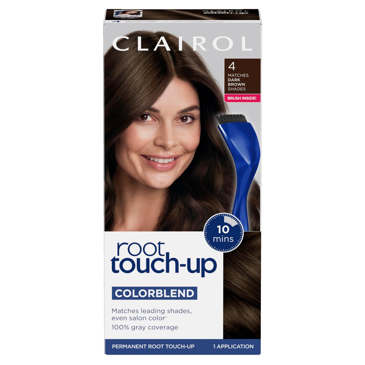 Clairol Root Touch-Up by Nice'n Easy Permanent Hair Dye, 4 Dark Brown Hair Color, Pack of 2