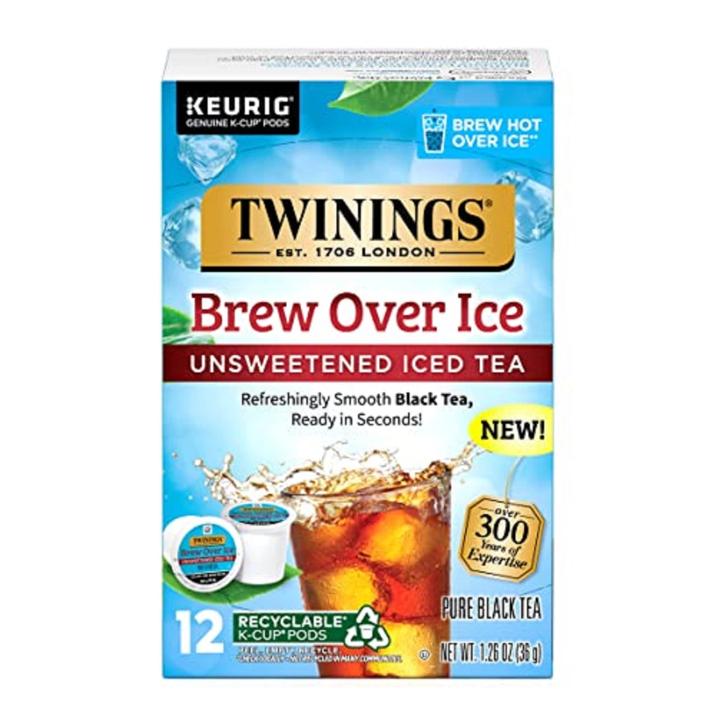 Twinings English Breakfast Tea K-Cup Pods for Keurig, Caffeinated, Smooth, Flavourful, Robust Black Tea, 24 Count (Pack of 1), Enjoy Hot or Iced