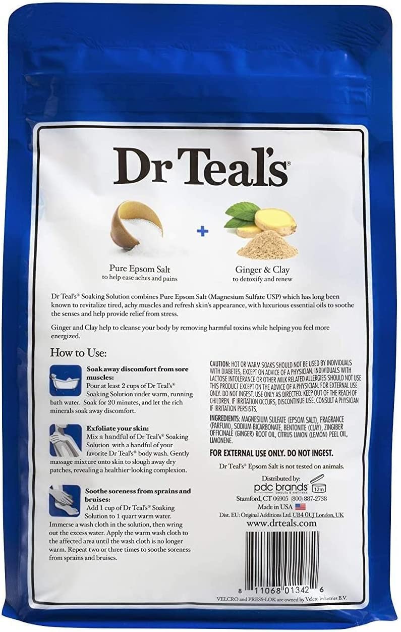 Dr Teal's Pure Epsom Salt Soak, Soothe & Comfort with Oat Milk & Argan Oil, 3 lbs