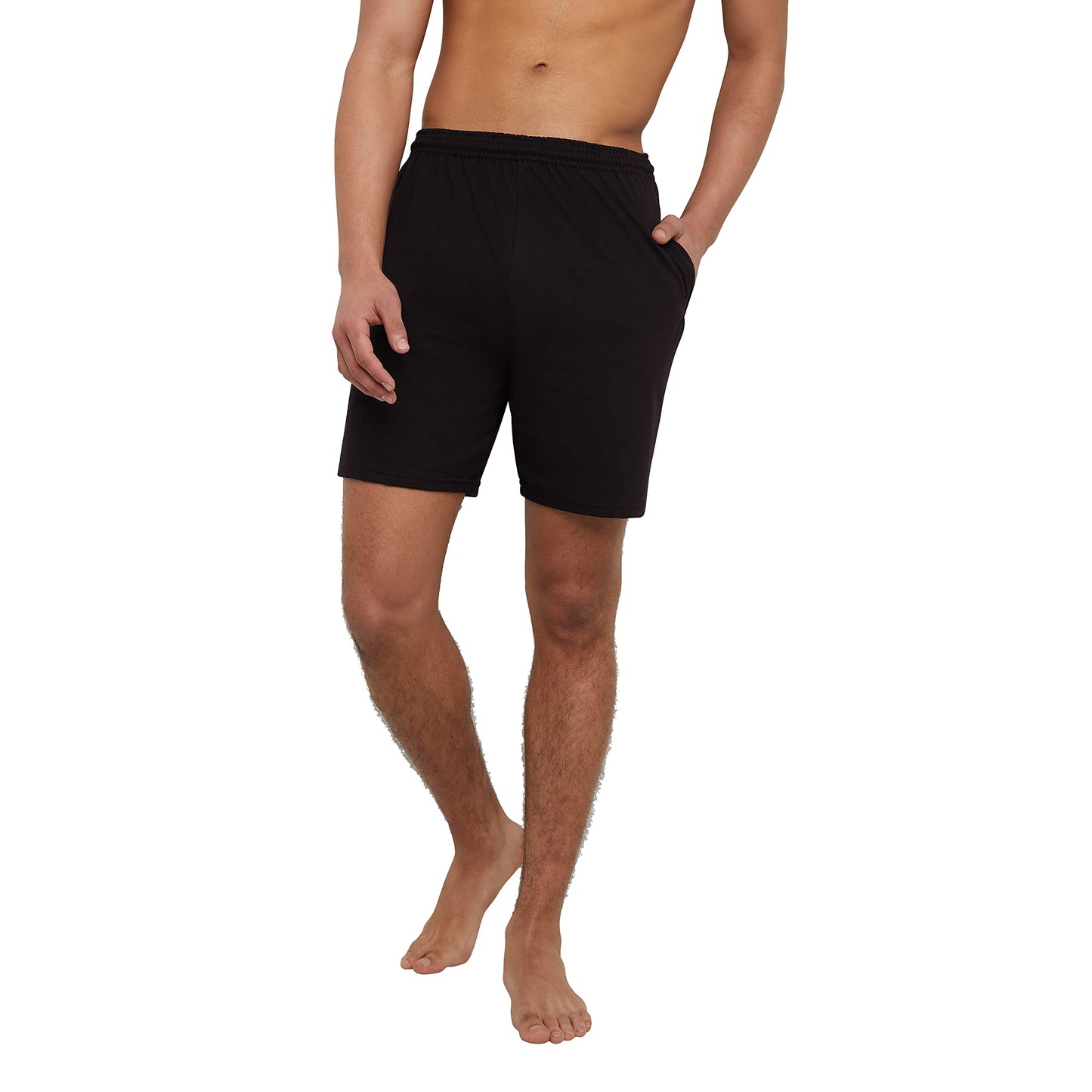 Hanes Men's Athletic Shorts, Favorite Cotton Jersey Shorts, Pull-On Knit Shorts with Pockets, Knit Gym Shorts, 7.5" Inseam