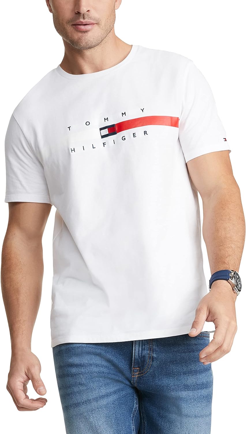 Tommy Hilfiger Men's Short Sleeve Signature Stripe Graphic T-Shirt