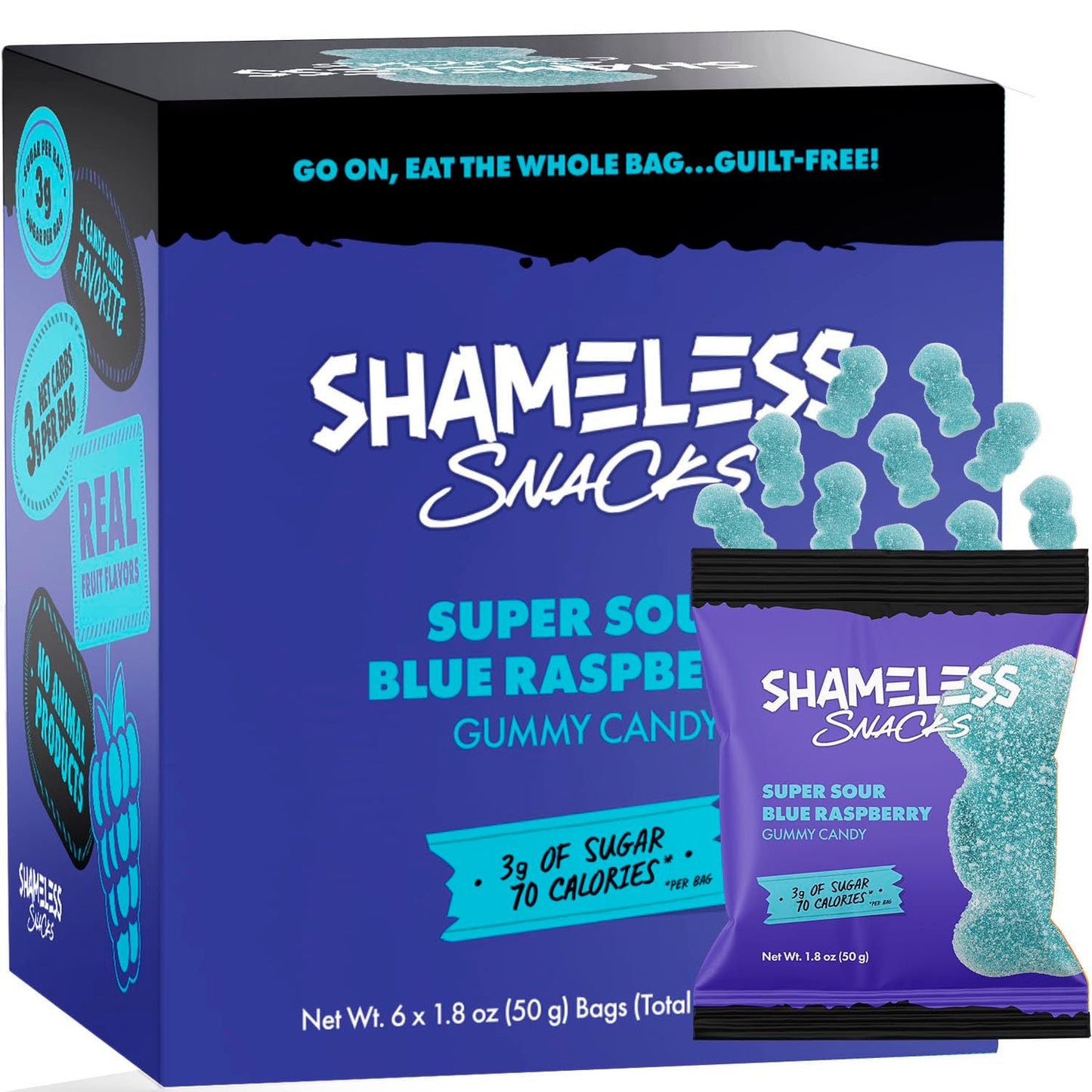 Shameless Snacks - Healthy Low Calorie Snacks, Low Carb Keto Gummies (Gluten Free Candy) - 6 Pack Super Variety Pack