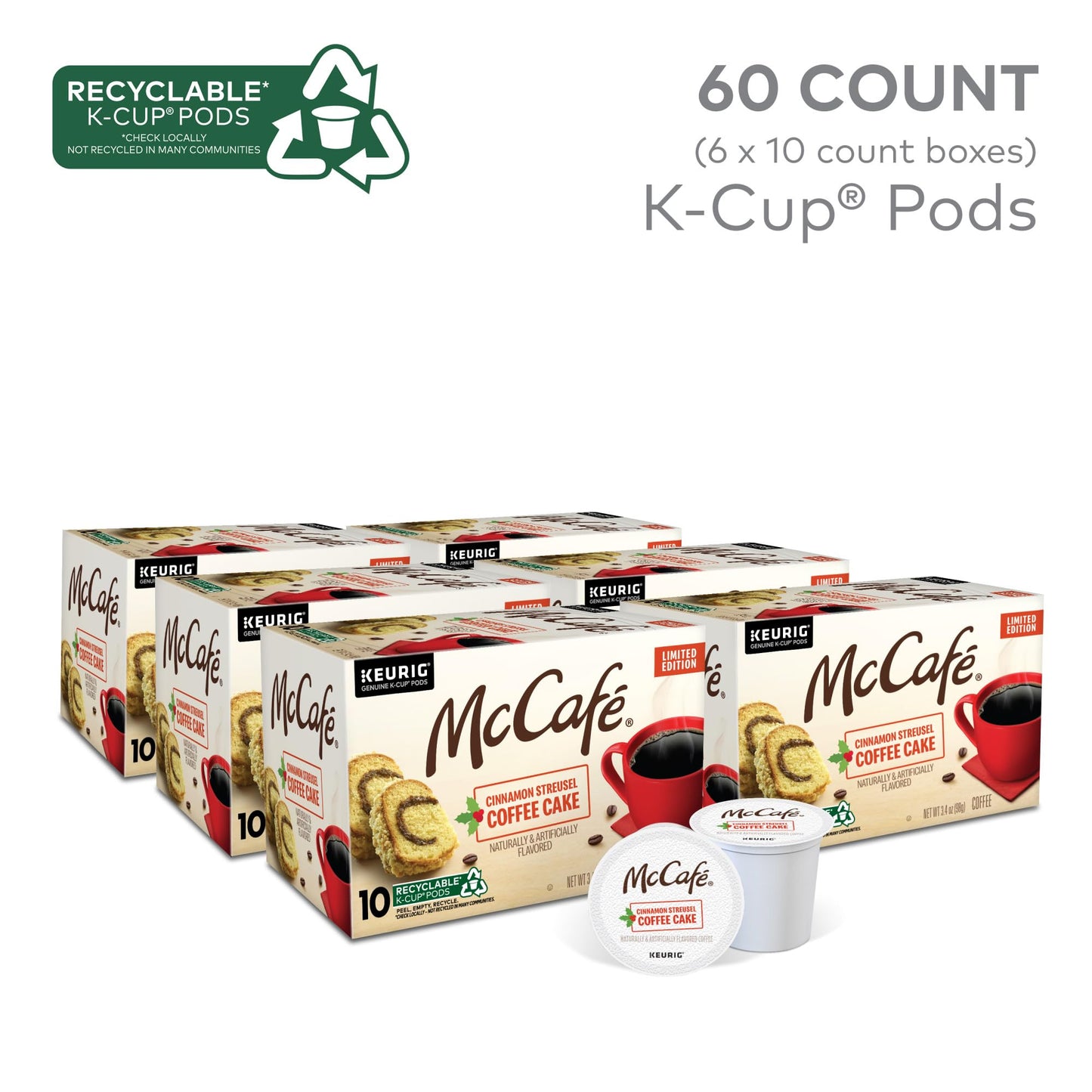 McCafe Premium Roast Coffee, Keurig Single Serve K-Cup Pods, Medium Roast, 24 Count (Pack of 4)