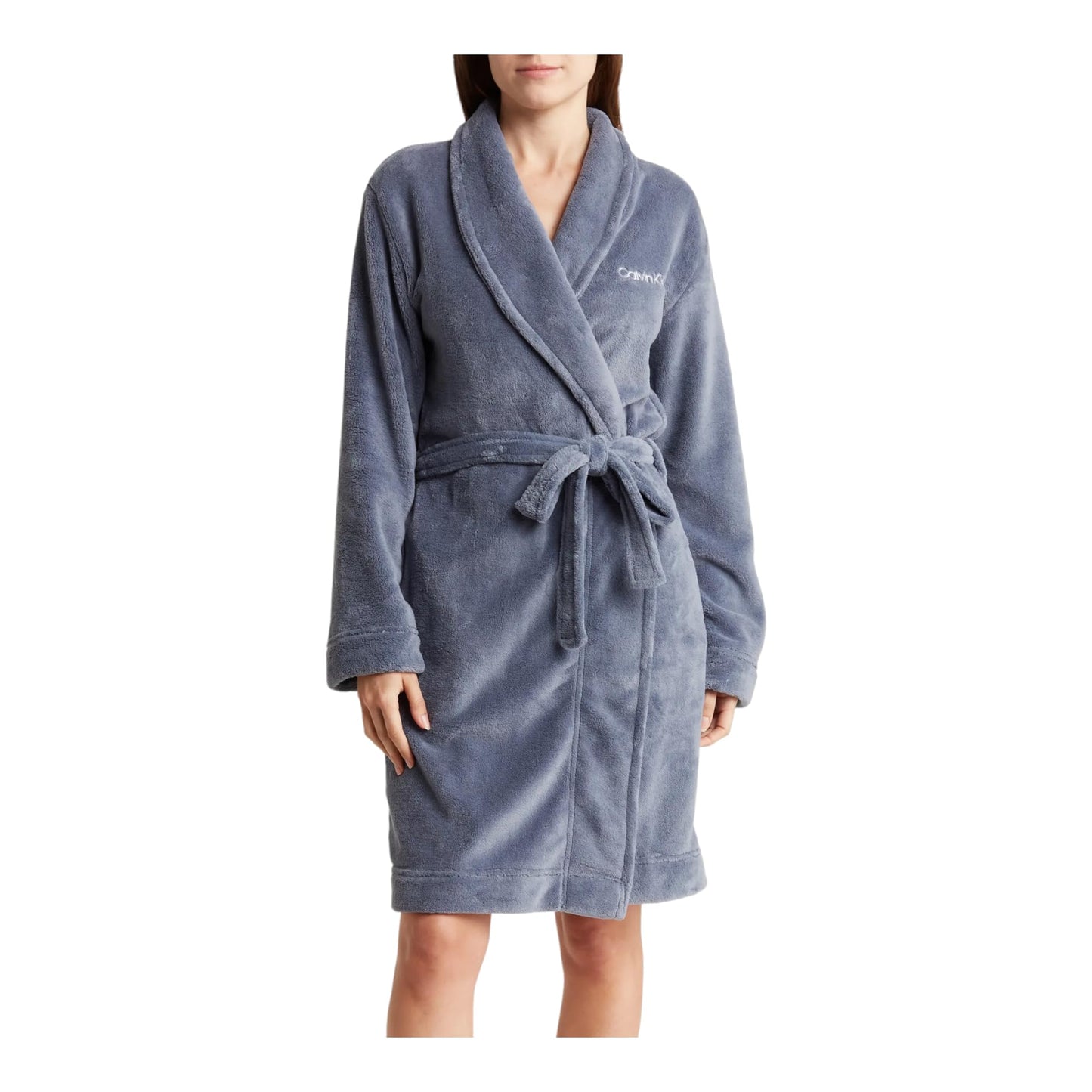 Calvin Klein Women's Logo Belted Fluffy Soft Robe