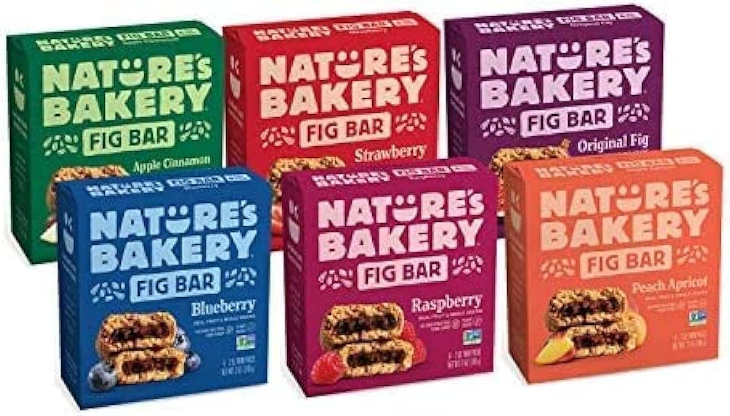 Natureâ€™s Bakery Whole Wheat Fig Bars, Blueberry, Real Fruit, Vegan, Non-GMO, Snack bar, Twin packs- 12 count