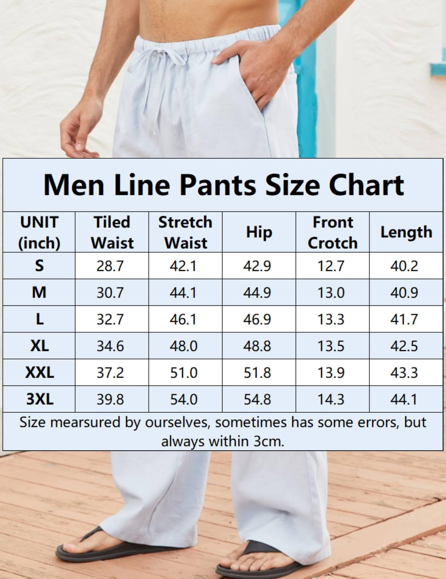 COOFANDY Mens Linen Drawstring Pants Elastic Waist Lightweight Trouser Casual Yoga Summer Beach Pant