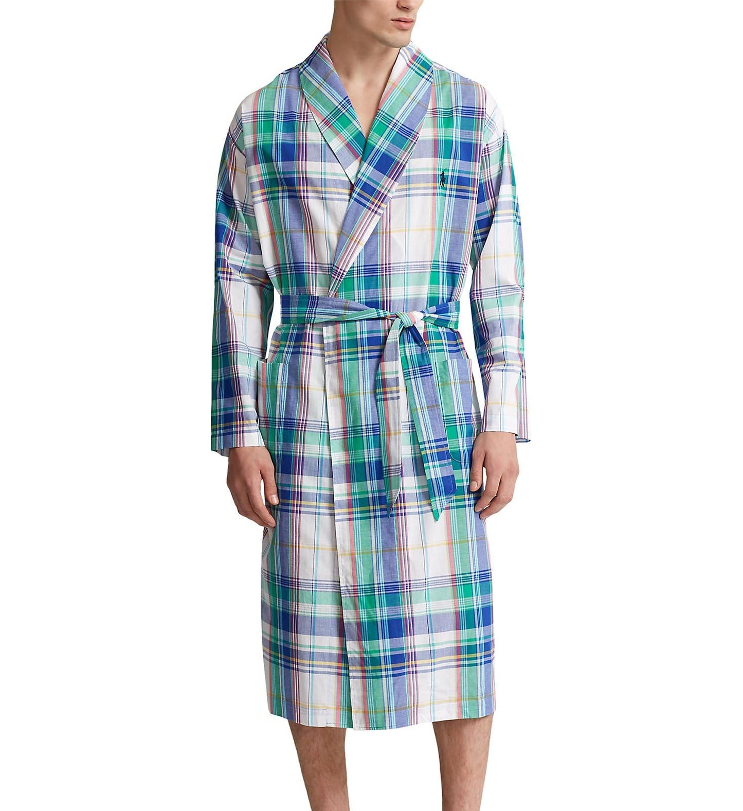 POLO RALPH LAUREN Men's 100% Cotton Woven Plaid Robe