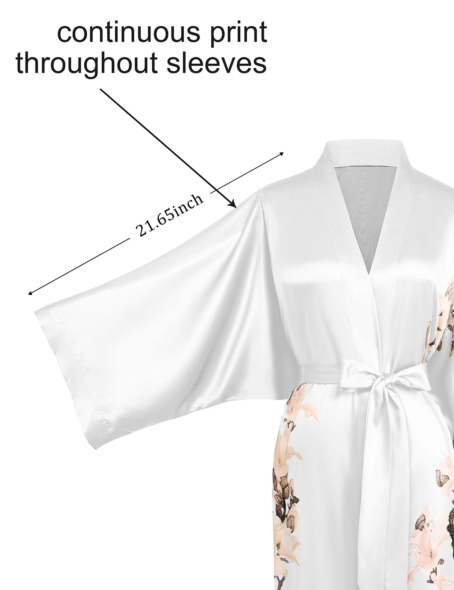 BABEYOND Kimono Robe Cover up Long Floral Satin Sleepwear Silky Bathrobe Bachelorette Robe