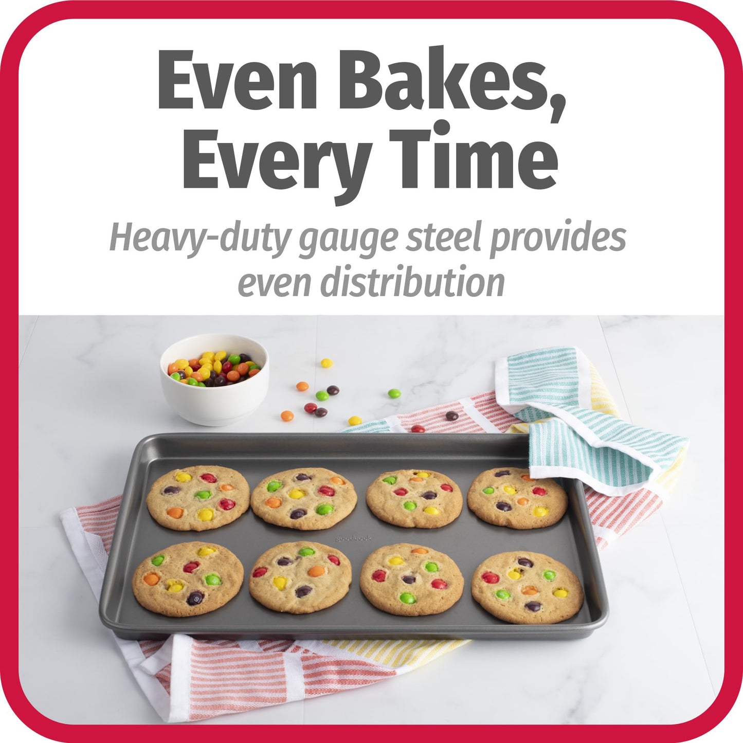 Goodcook Nonstick Steel 3-Piece Cookie Sheet Set