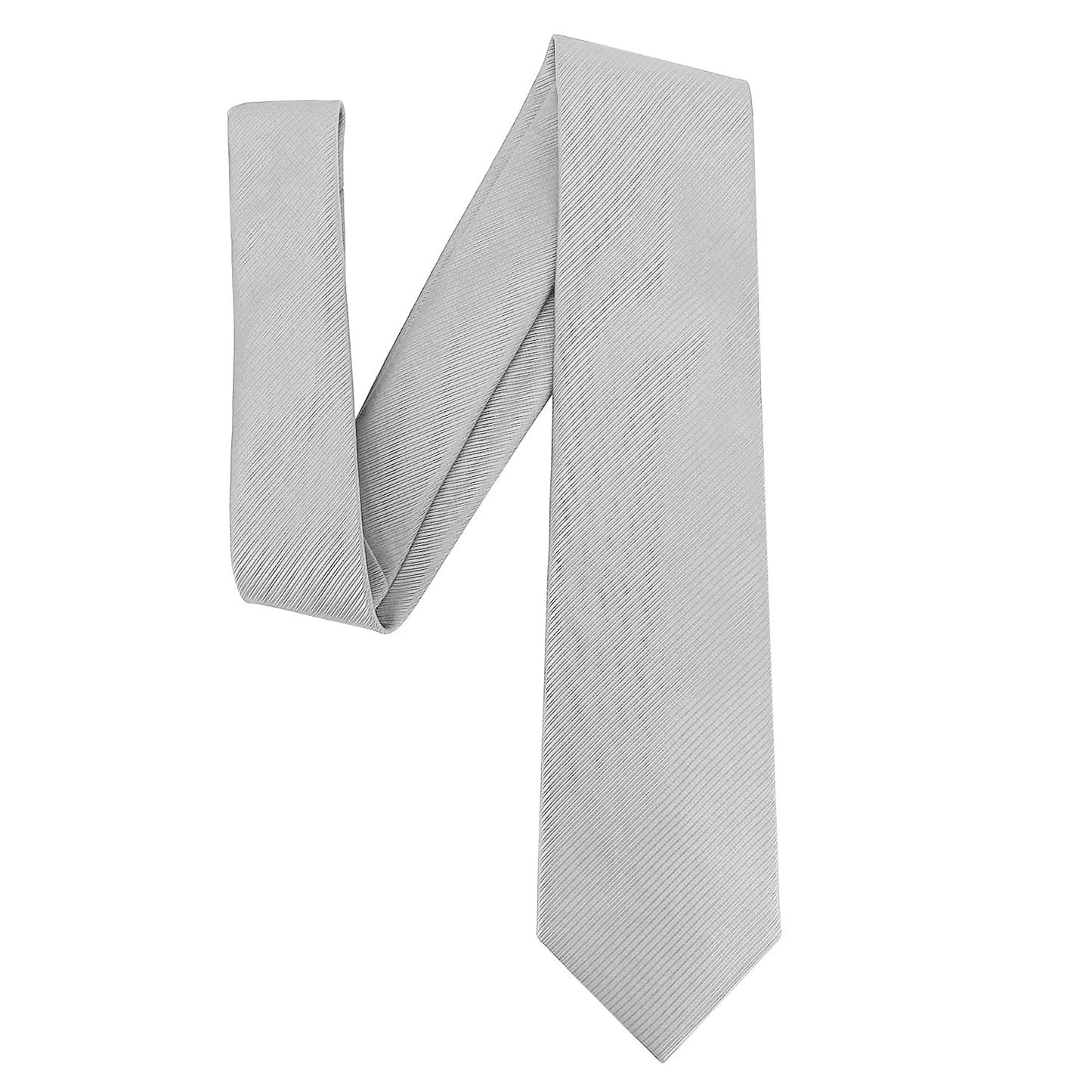 KOOELLE Men's Ties Solid Pure Color Plain Formal Black Ties For Men