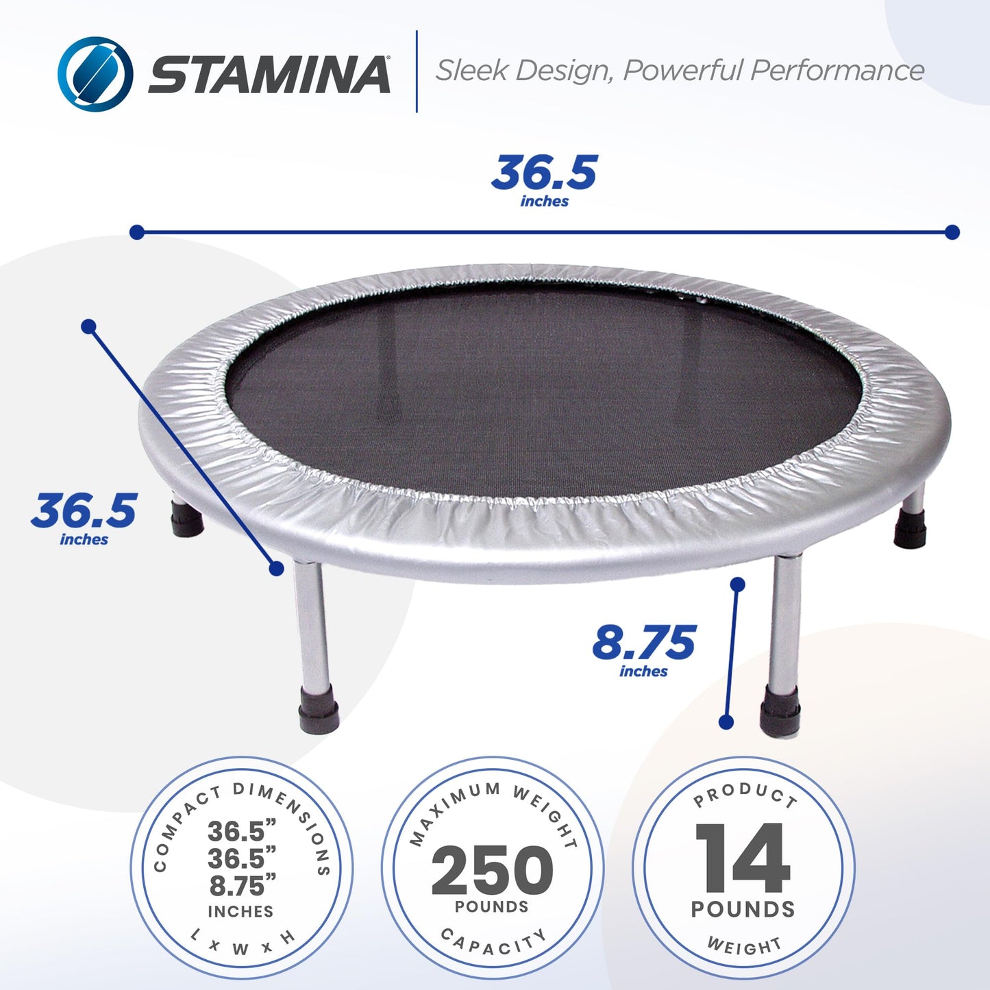 Stamina Products Foldable Trampoline, Black