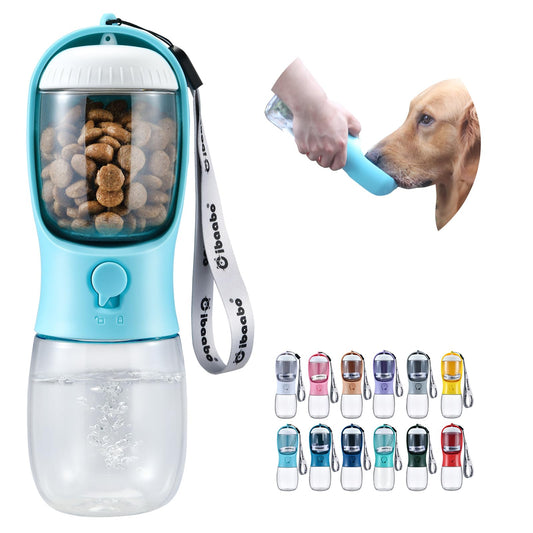 Dog Water Bottle with Food Container, Travel Puppy Water Bowl, Portable Pet Dispenser, Dog Stuff Accessories Items, Puppy Essentials Necessities for Yorkie Chihuahua Cat Walking and Hiking