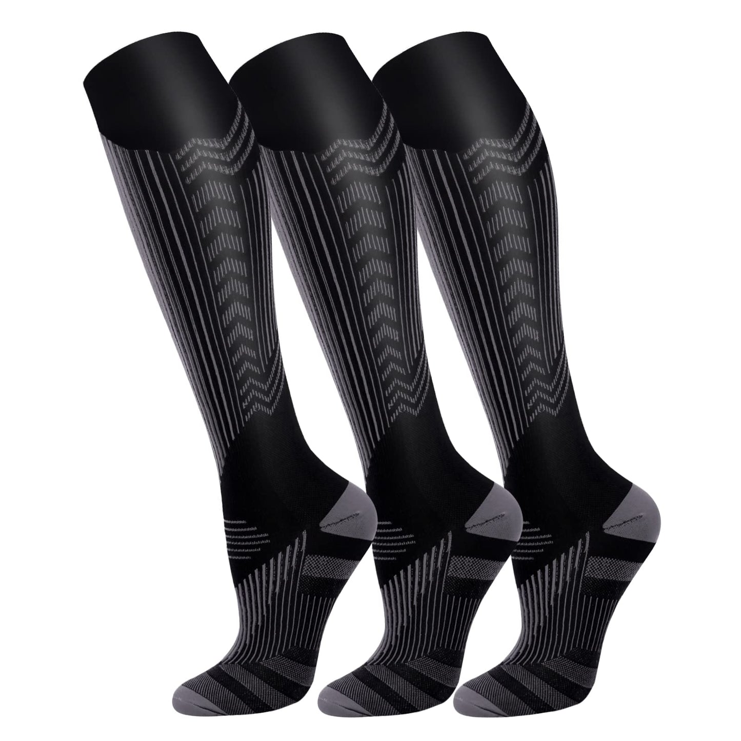 FuelMeFoot 3 Pack Copper Compression Socks - Compression Socks Women & Men Circulation - Best for Medical,Running,Athletic