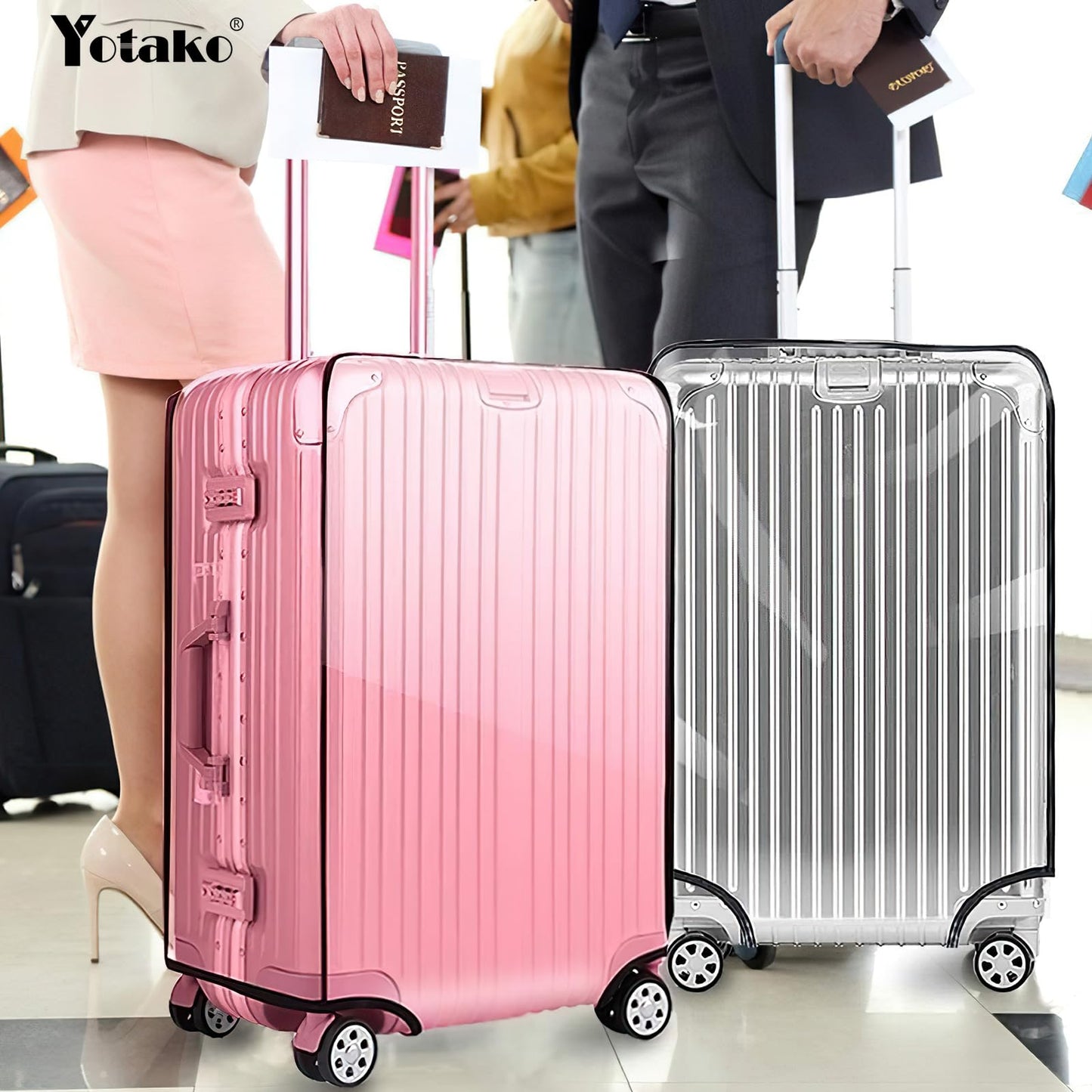 Yotako Clear PVC Suitcase Cover Protectors 28 Inch Luggage Cover for Wheeled Suitcase (28''(24.80''H x 19.90''L x 12.40''W))