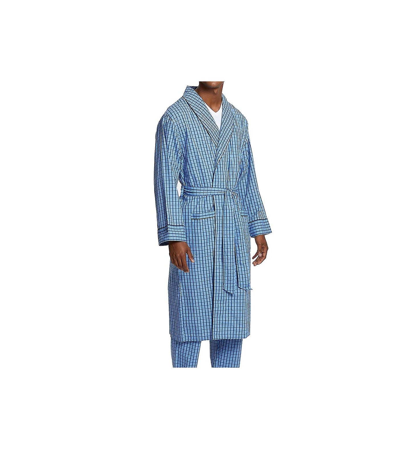 Nautica mens Long-sleeve Lightweight Cotton Woven-robe Bathrobe