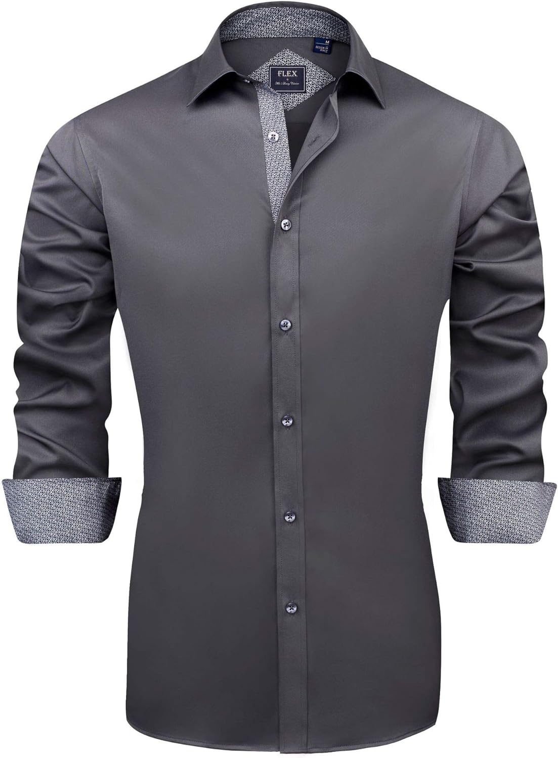 J.VER Men's Casual Long Sleeve Stretch Dress Shirt Wrinkle-Free Regular Fit Button Down Shirts