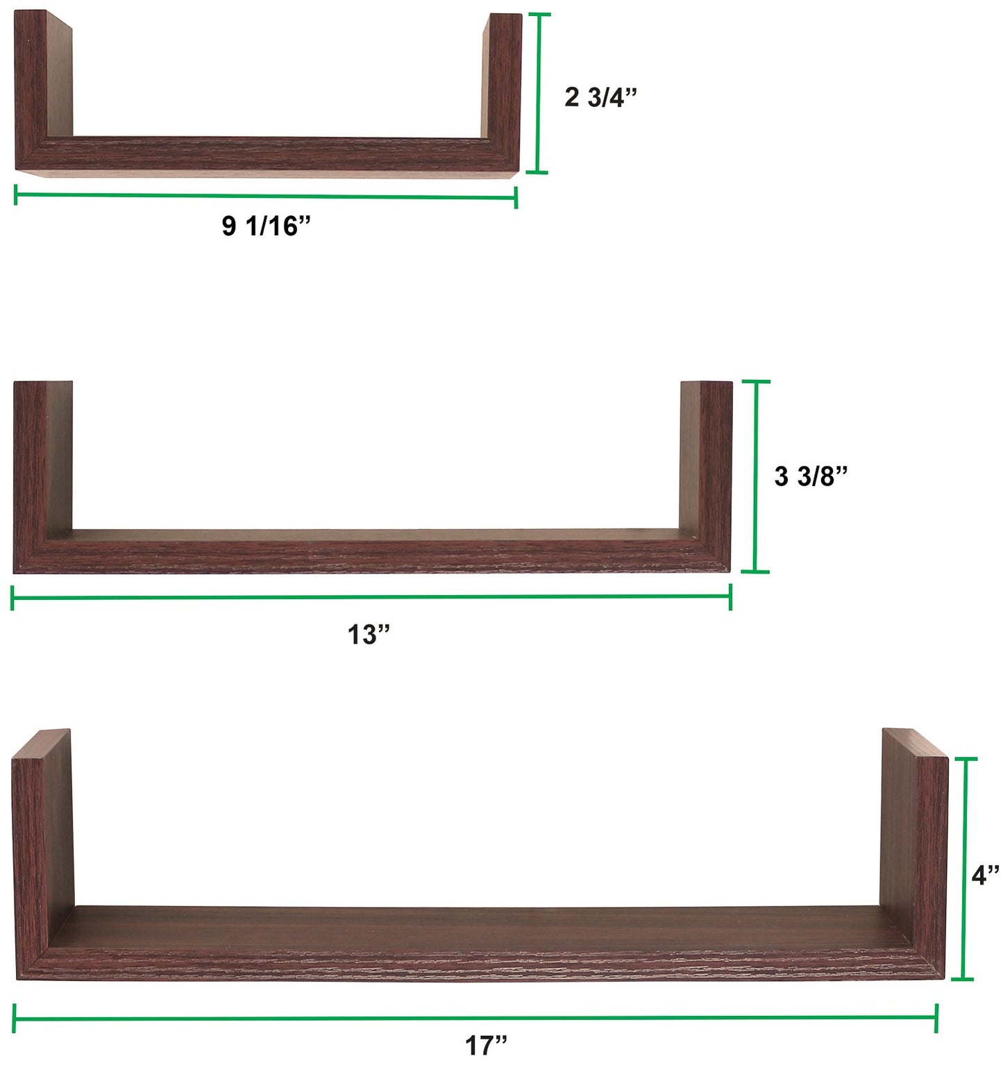 Corner Shelf, Greenco 5 Tier Shelves for Wall Storage, Easy-to-Assemble Floating Wall Mount Shelves for Offices, Bedrooms, Bathrooms, Kitchens, Living Rooms and Dorm Rooms, Espresso Finish