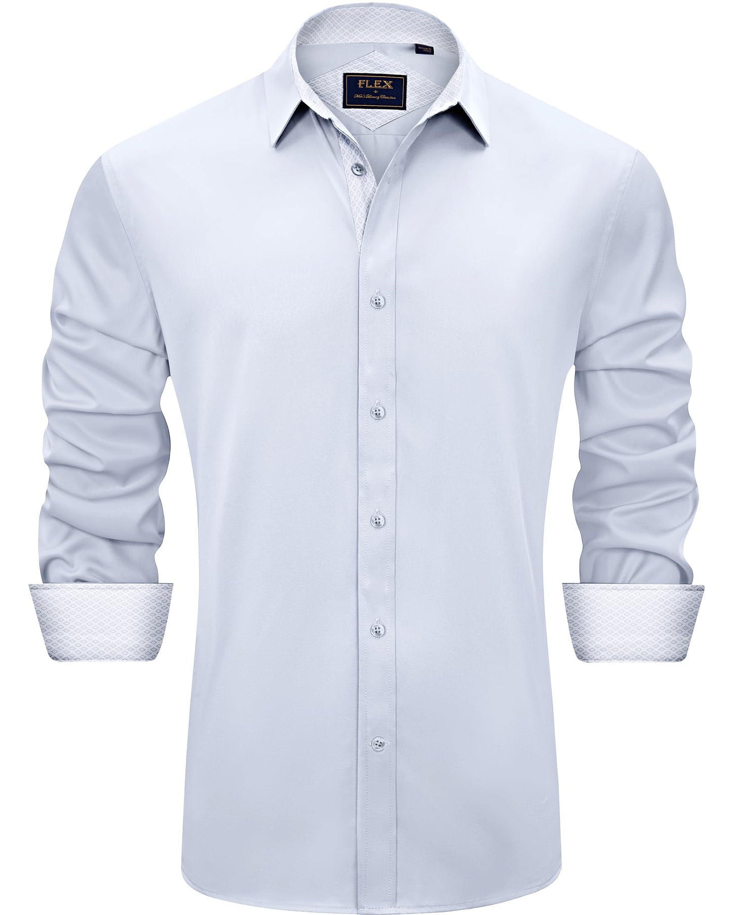 J.VER Men's Casual Long Sleeve Stretch Dress Shirt Wrinkle-Free Regular Fit Button Down Shirts