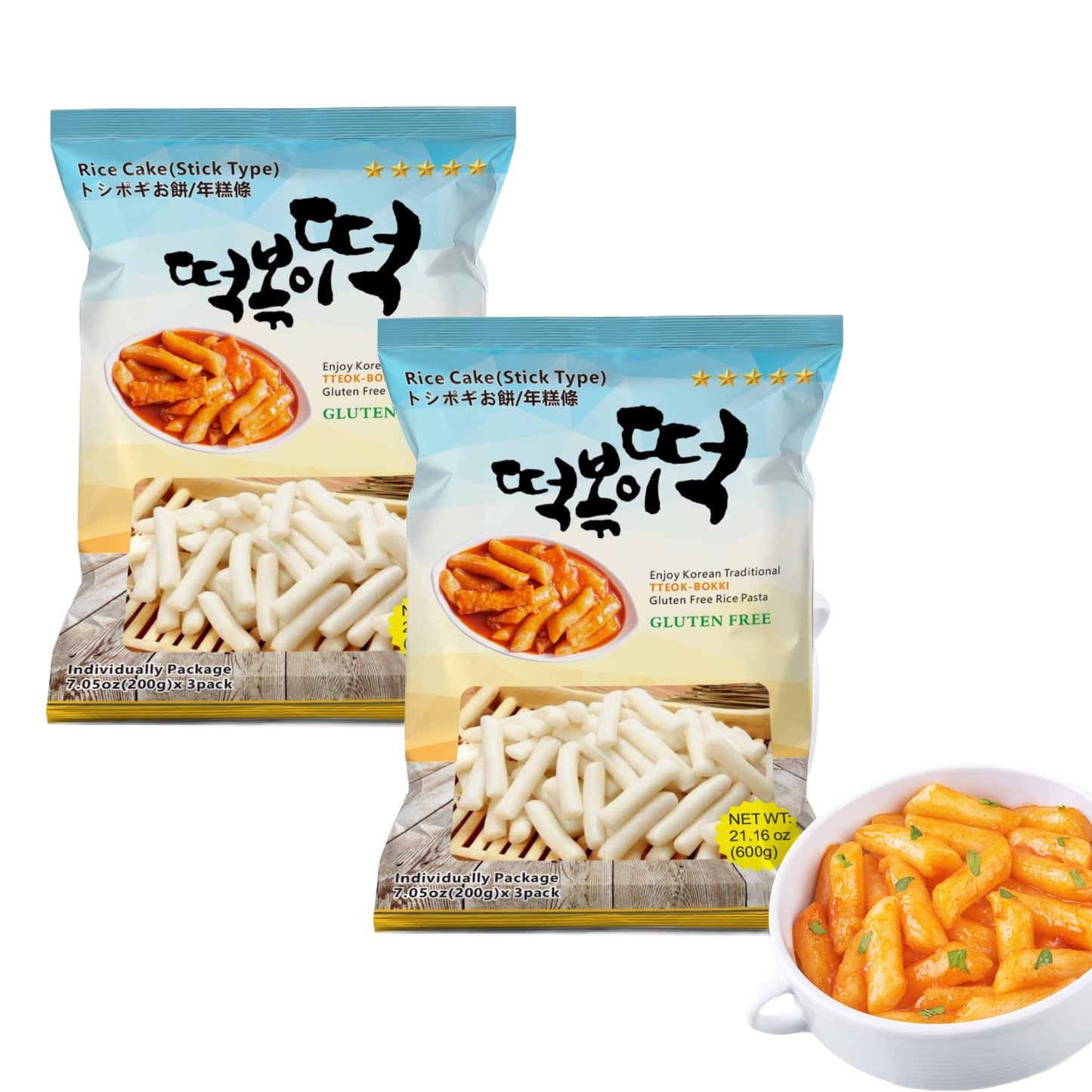 Fusion Select Korean Rice Cakes Tteokbokki Stick Vegan Non-GMO Gluten Free Tteok Pasta Asian Snacks & Food, Gluten Free (1 Pack)