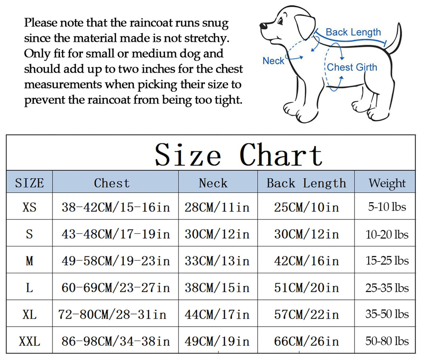 Dog Zip Up Dog Raincoat with Reflective Buttons, Rain/Water Resistant, Adjustable Drawstring, Removable Hood, Dog Raincoats with Legs 8lbs to 80lbs Available Yellow M