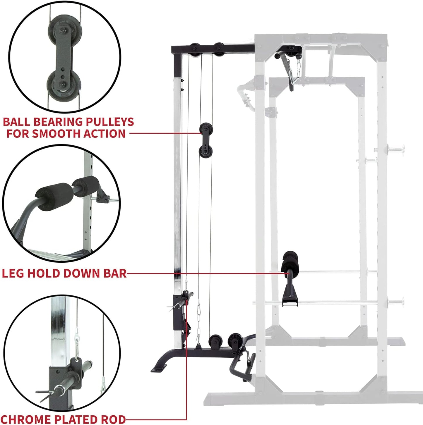 Fitness Reality Squat Rack Power Cage with | Optional LAT Pulldown & Leg Holdown Attachment | Squat and Bench Rack Combos| Super Max 810 XLT |