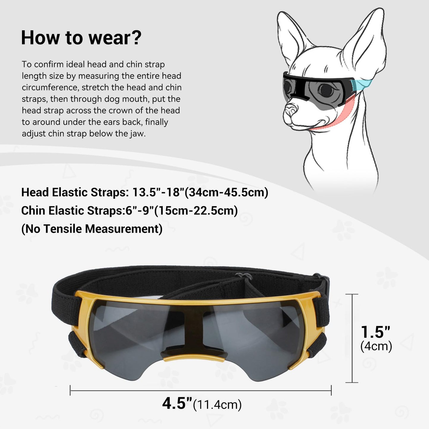 ENJOYING Dog Sunglasses Small Dog Goggles Anti-UV Doggy Glasses for Small Dogs Big Cats Impact/Wind/Dust/Fog Proof Puppy Eye Protection, Cool Blue