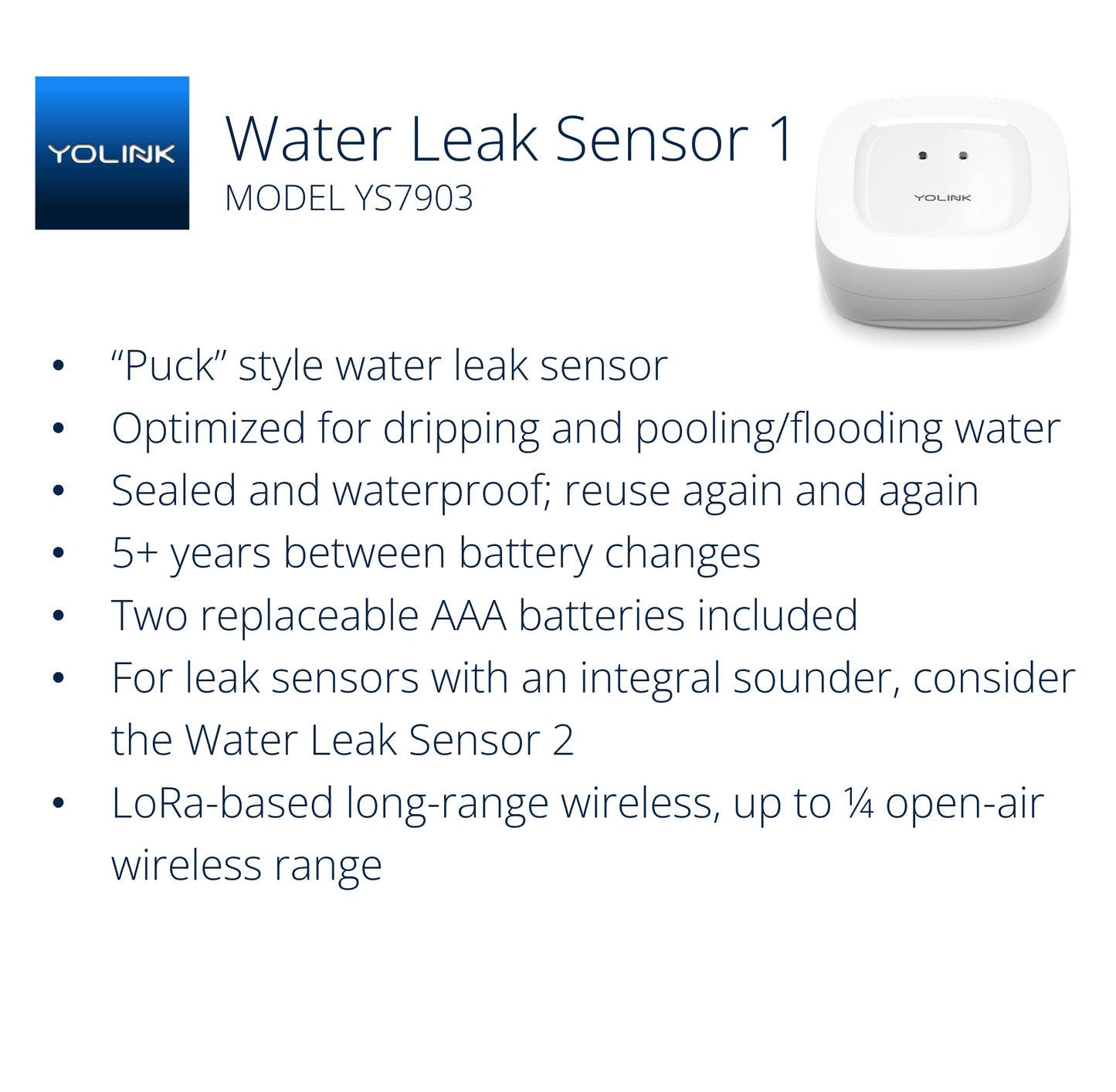 YoLink Smart Home Starter Kit: Hub & Water Leak Sensor 4-Pack, SMS/Text, Email & Push Notifications, LoRa Up to 1/4 Mile Open-Air Range, w/Alexa, IFTTT, Home Assistant