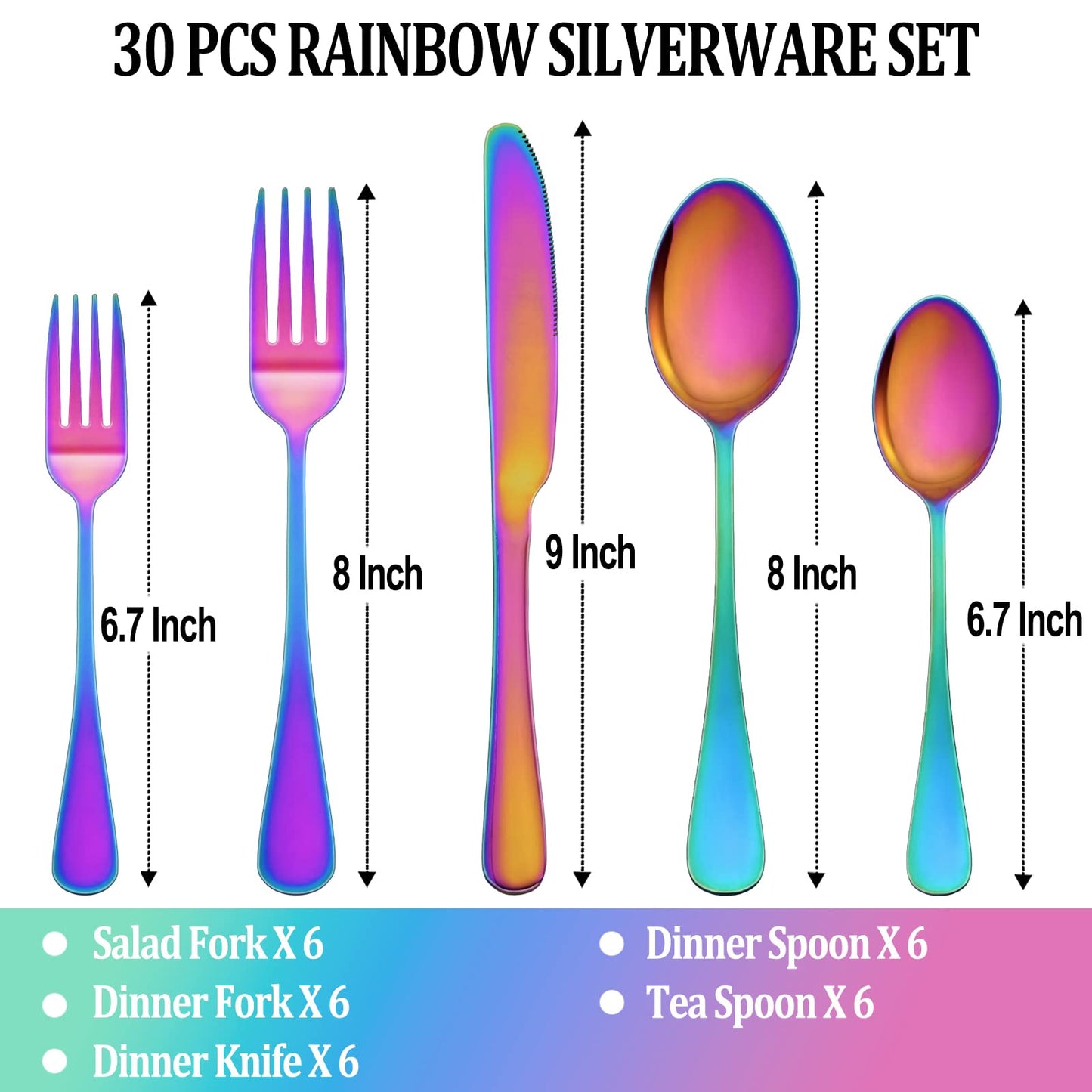 30 Piece Silverware Set Service for 6,Premium Stainless Steel Flatware Set,Mirror Polished Cutlery Utensil Set,Durable Home Kitchen Eating Tableware Set,Include Fork Knife Spoon Set,Dishwasher Safe