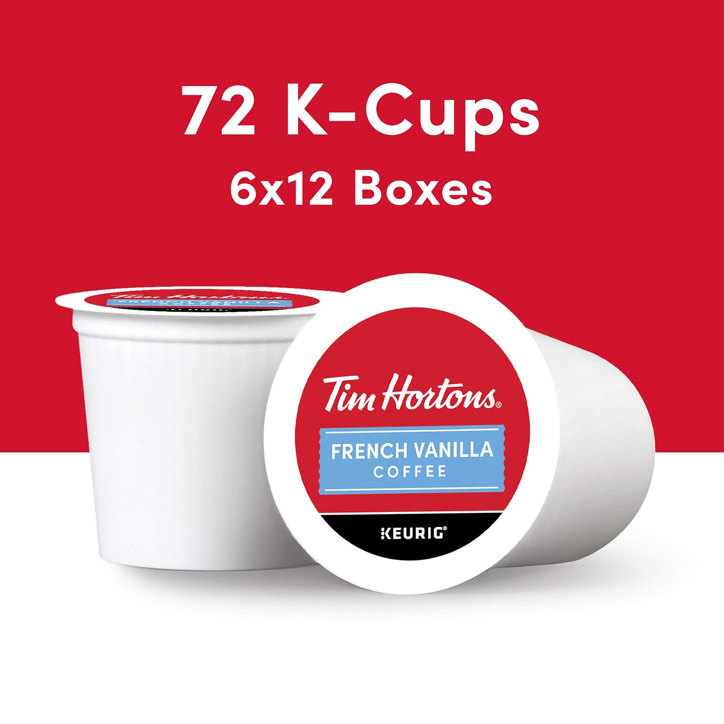 Tim Hortons Original Blend, Medium Roast Coffee, Single-Serve K-Cup Pods Compatible with Keurig Brewers, 72ct K-Cups, 12 Count (Pack of 6)