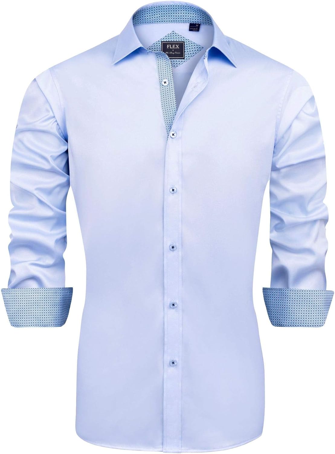 J.VER Men's Casual Long Sleeve Stretch Dress Shirt Wrinkle-Free Regular Fit Button Down Shirts