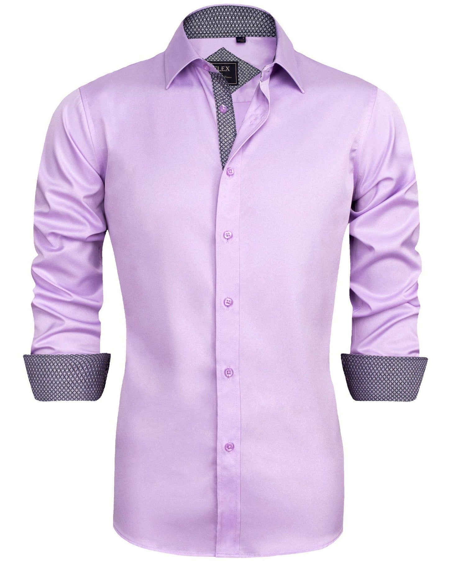 J.VER Men's Casual Long Sleeve Stretch Dress Shirt Wrinkle-Free Regular Fit Button Down Shirts