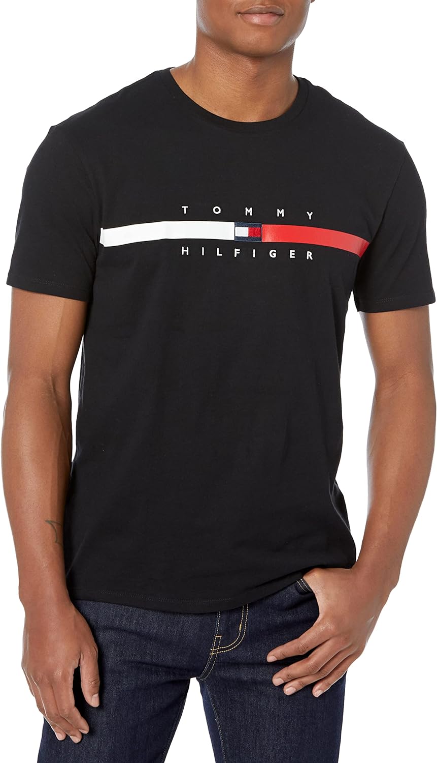 Tommy Hilfiger Men's Short Sleeve Signature Stripe Graphic T-Shirt