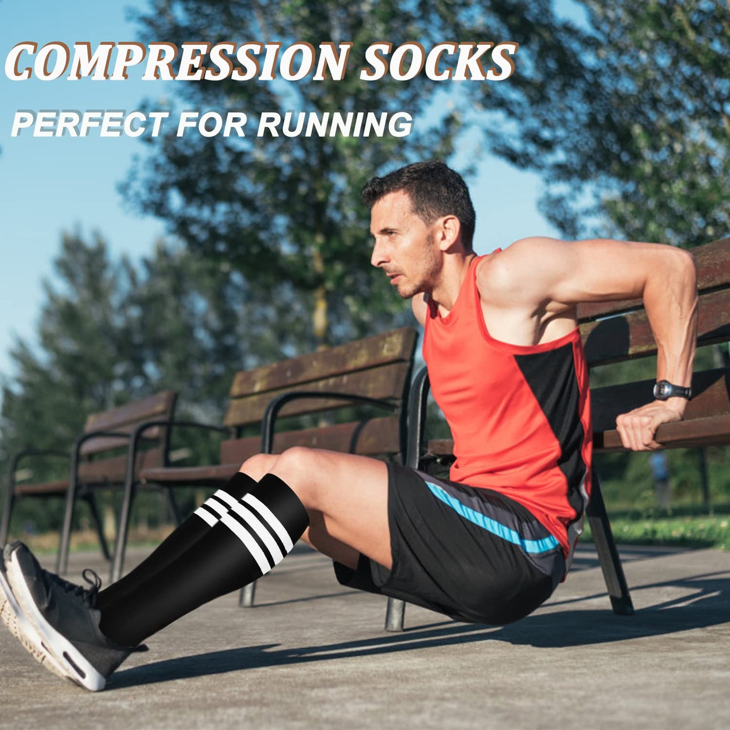 FuelMeFoot 3 Pack Copper Compression Socks - Compression Socks Women & Men Circulation - Best for Medical,Running,Athletic