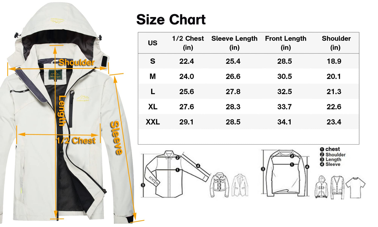 GIISAM Mens Windproof Jacket Waterproof Lightweight Mountain Sport Jacket for Men Hooded Windbreaker Raincoat