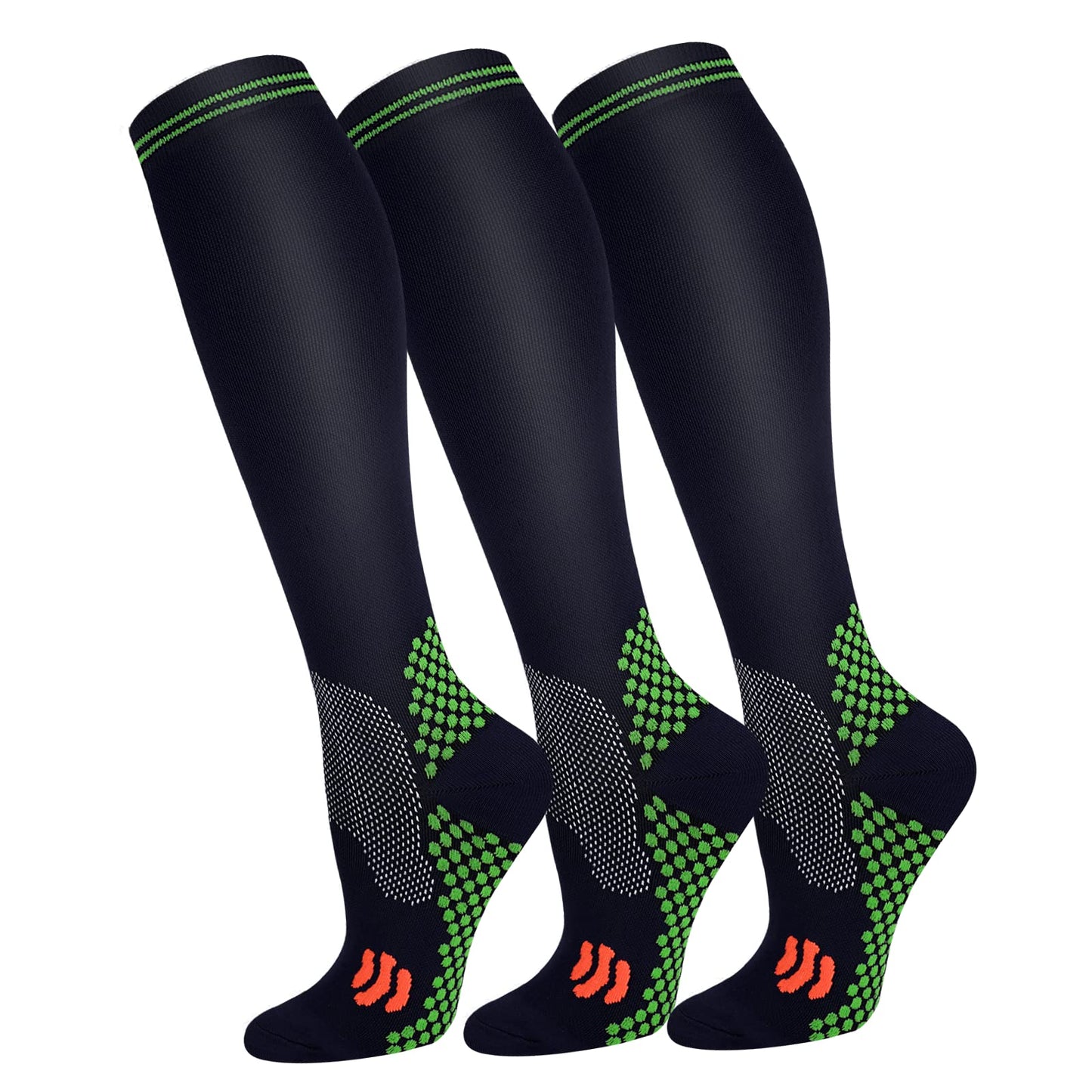 FuelMeFoot 3 Pack Copper Compression Socks - Compression Socks Women & Men Circulation - Best for Medical,Running,Athletic