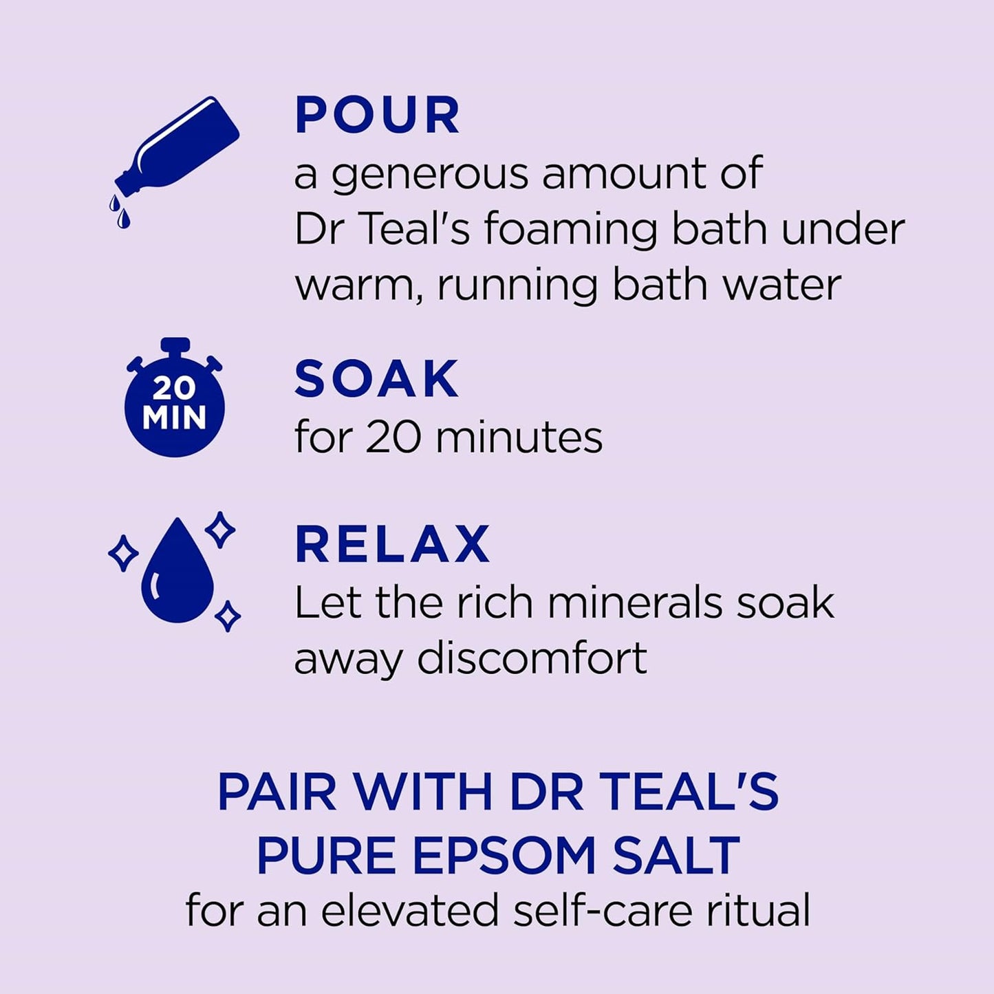 Dr Teal's Foaming Bath with Pure Epsom Salt, Soothe & Sleep with Lavender, 34 fl oz (Pack of 4) (Packaging May Vary)